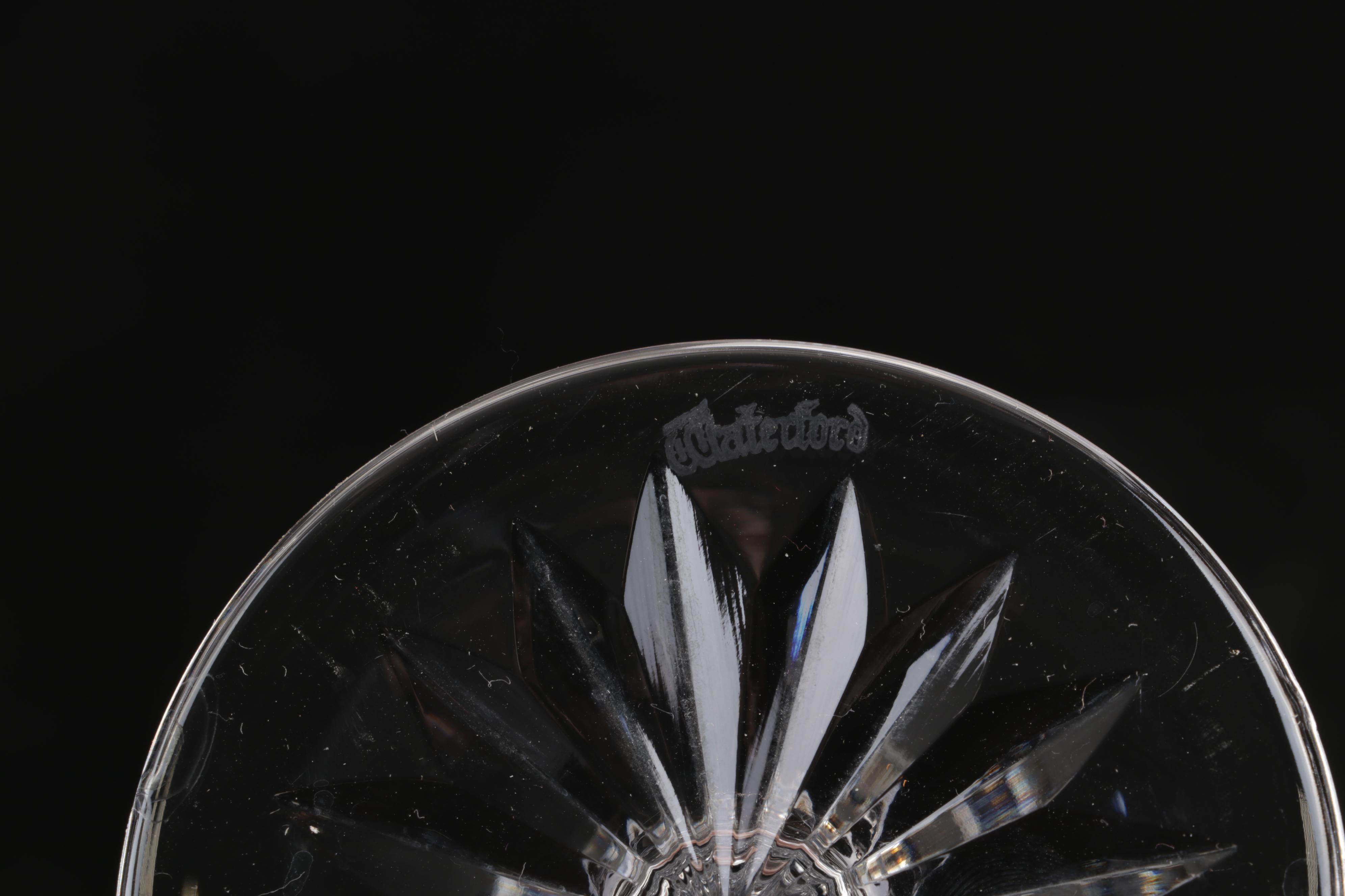 Waterford Crystal "Araglin" Water Goblets and Claret Glasses, Late 20th Century