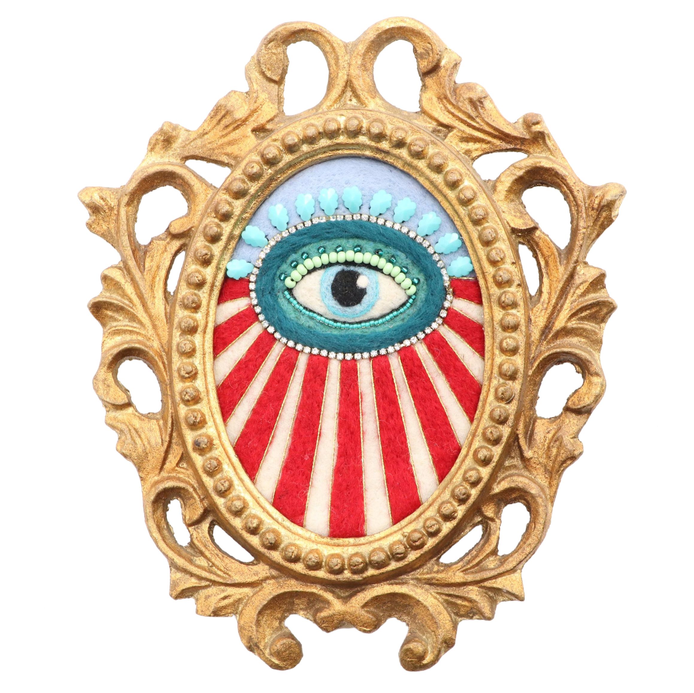 Sarah Miller Fiber Art Wall Hanging of Mystic Eye