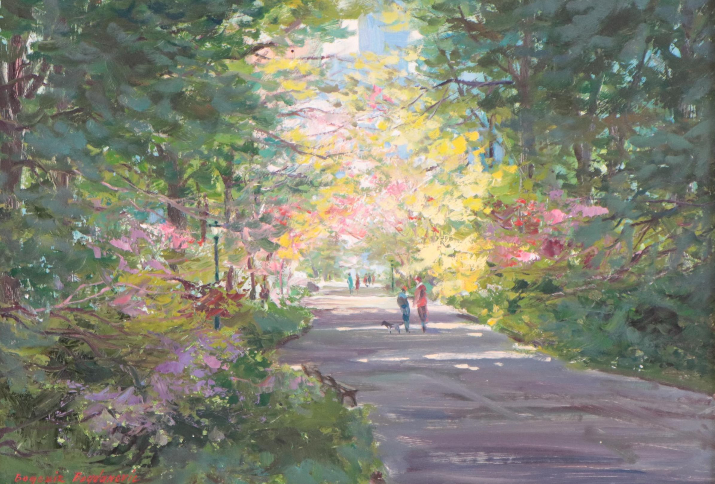 Bogomir Bogdanovic Landscape Oil Painting "Spring in Central Park VI"