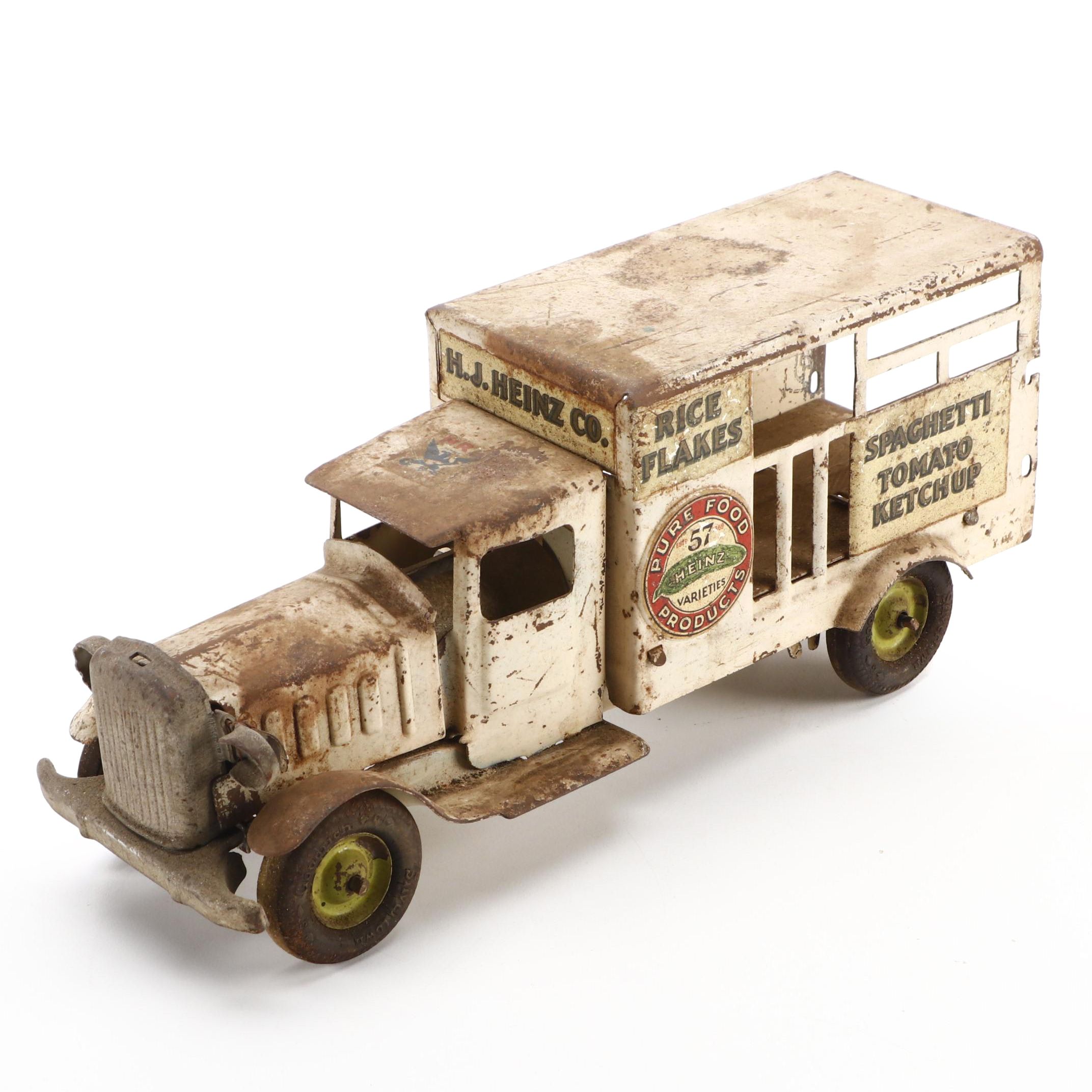 Metalcraft "Heinz Food" Pressed Steel Toy Delivery Truck, Early to Mid-20th C.