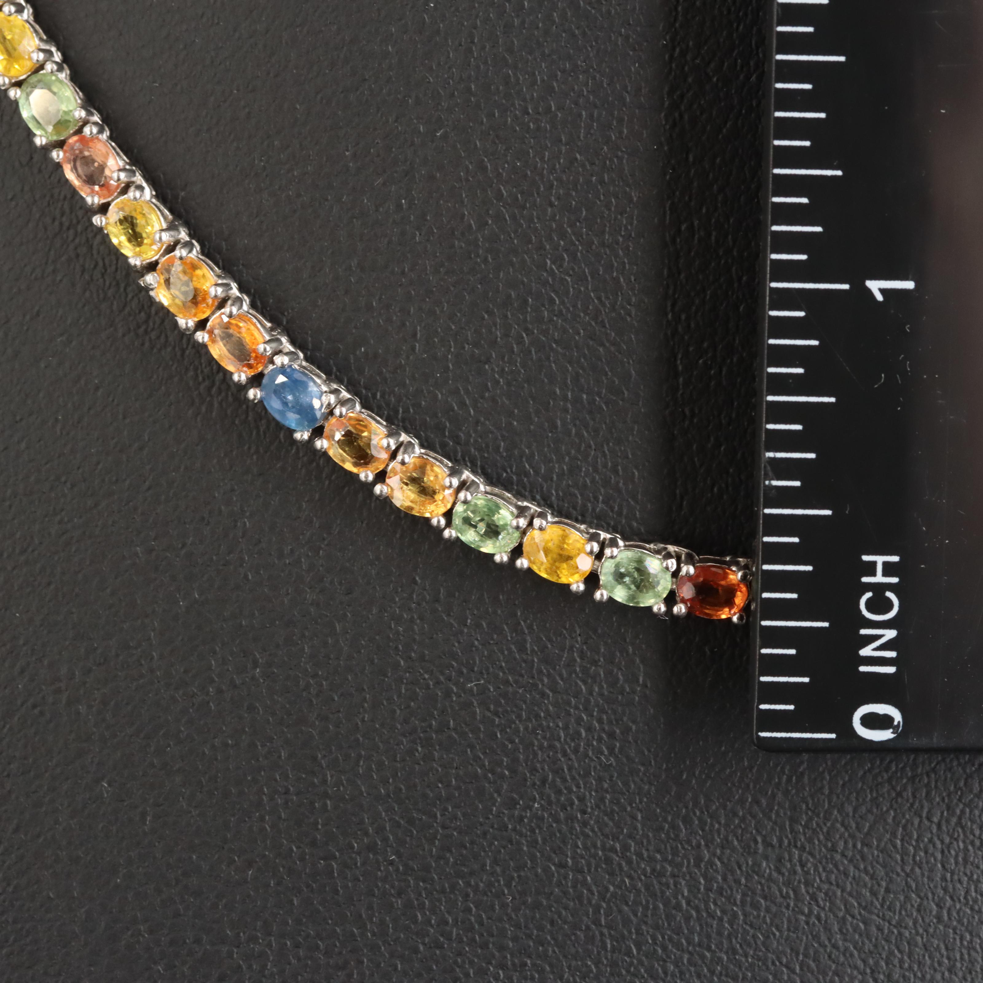 Sterling Sapphire Rivière Necklace