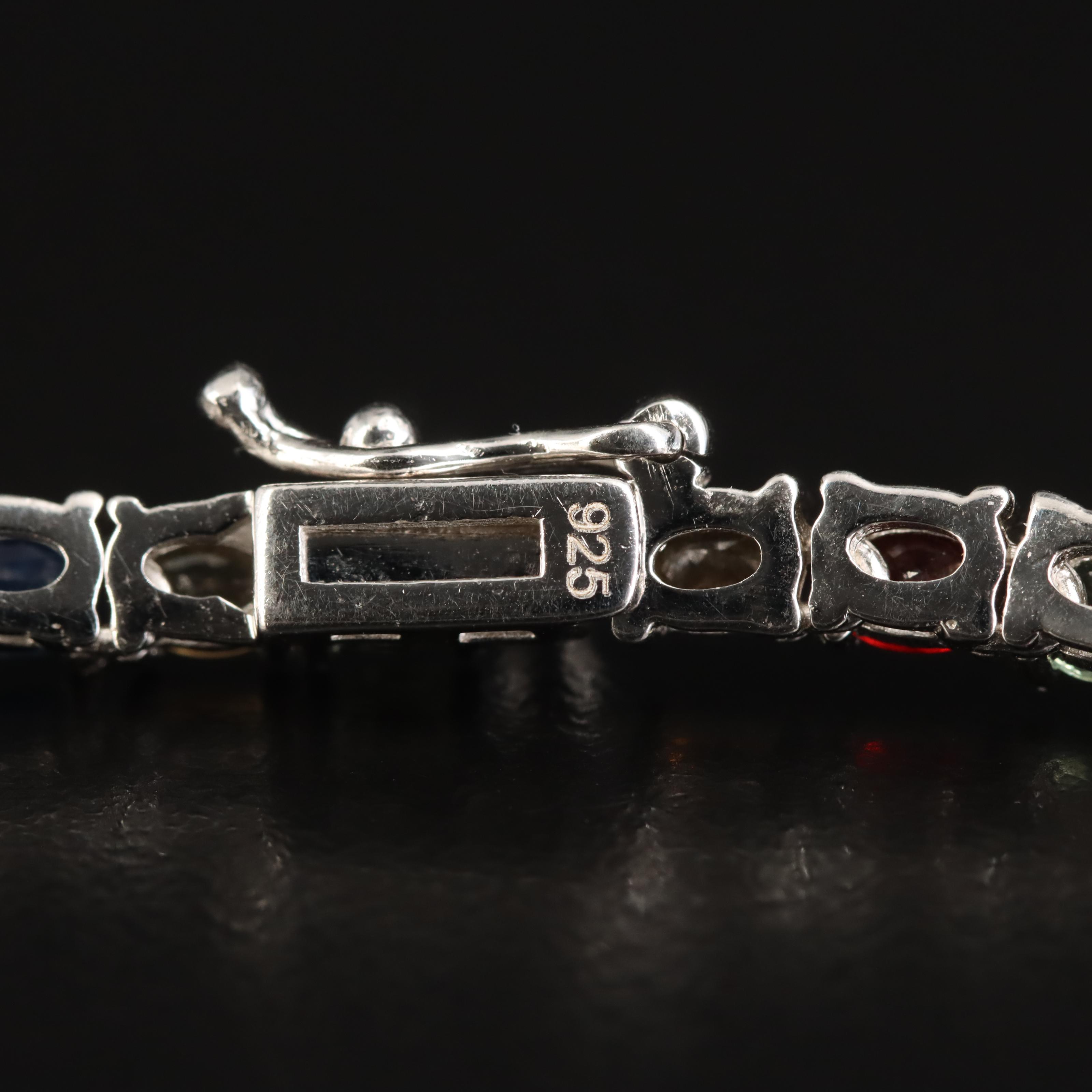 Sterling Sapphire Rivière Necklace