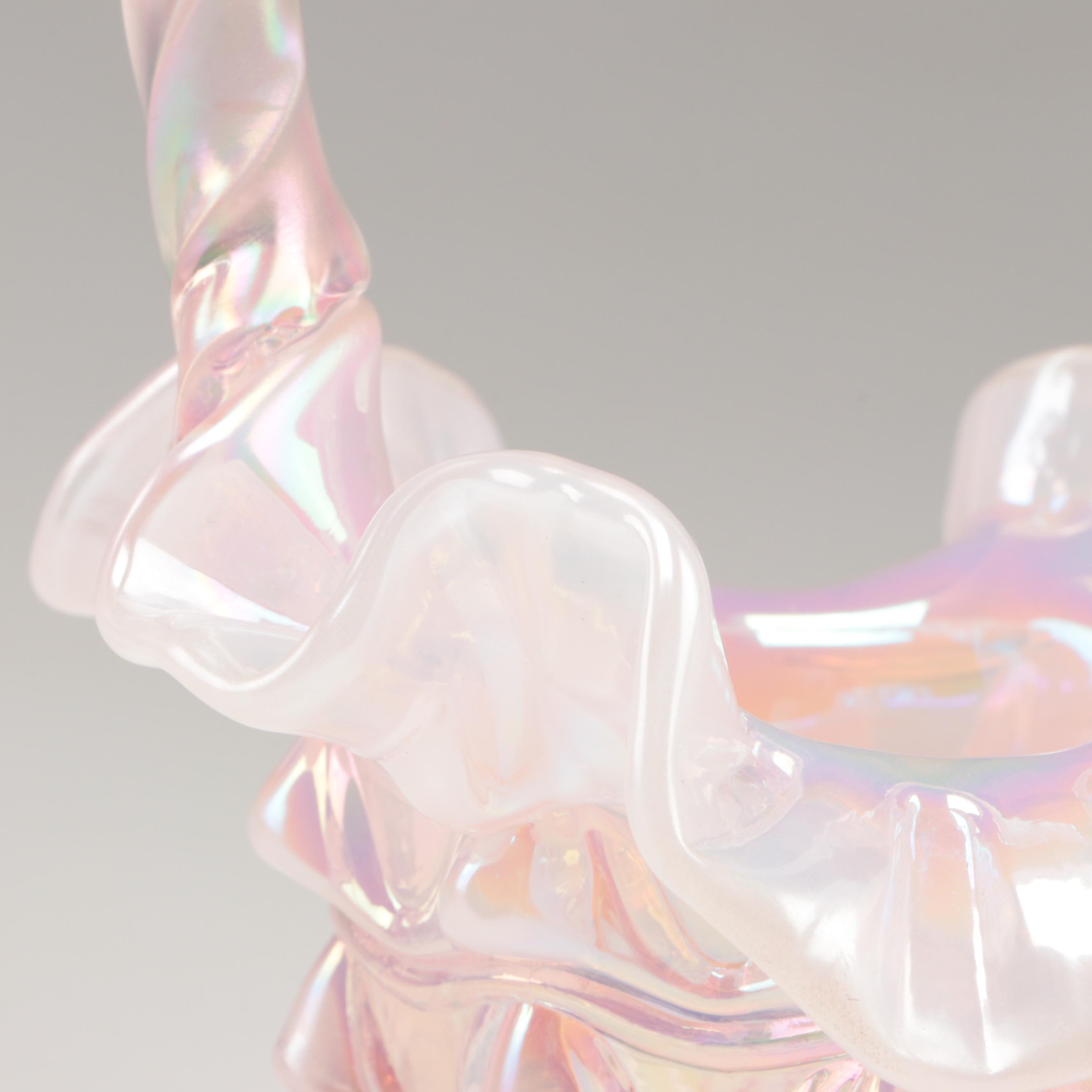Fenton Pink Opalescent Art Glass Baskets and More