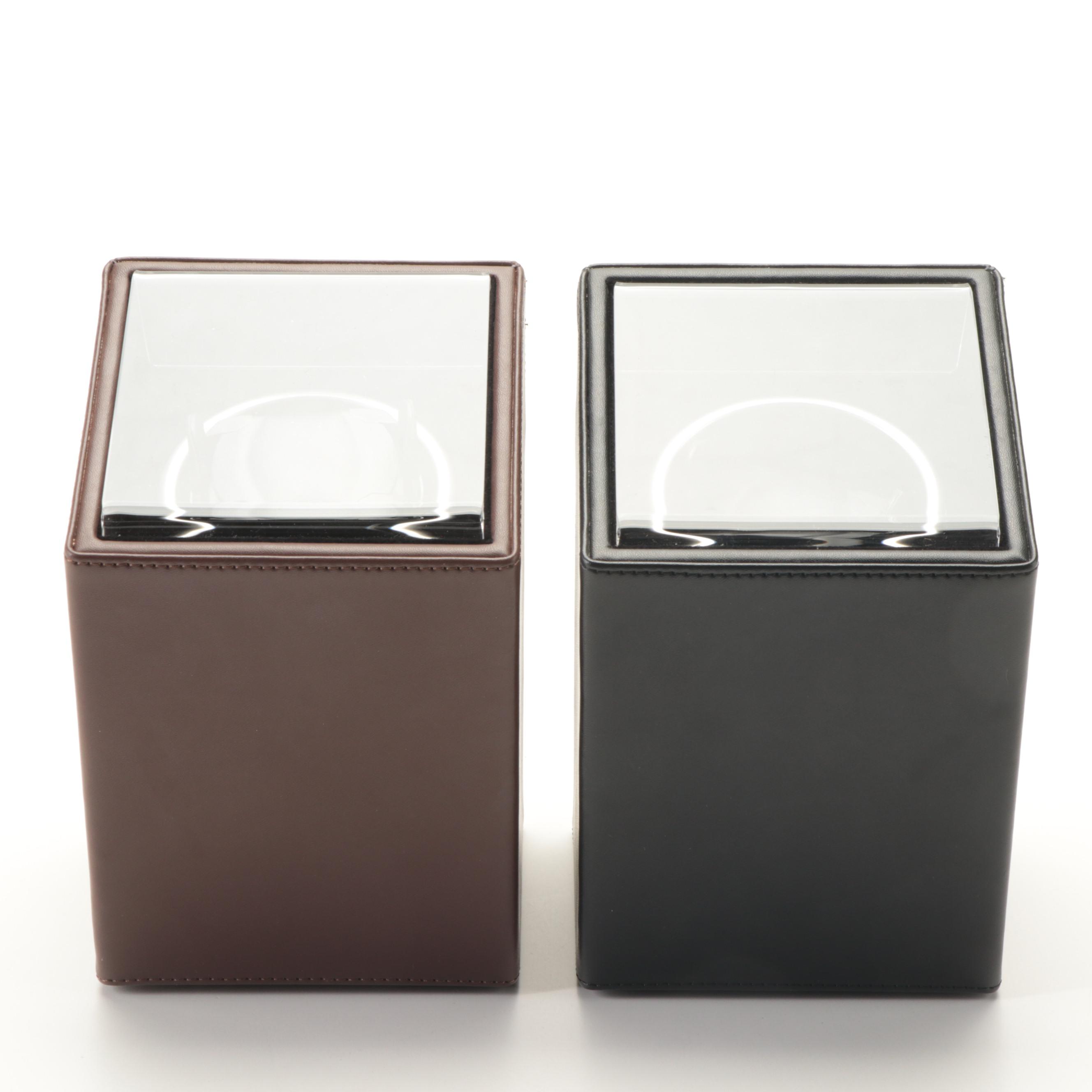 Jere Black and Brown Leather Single Watch Winders