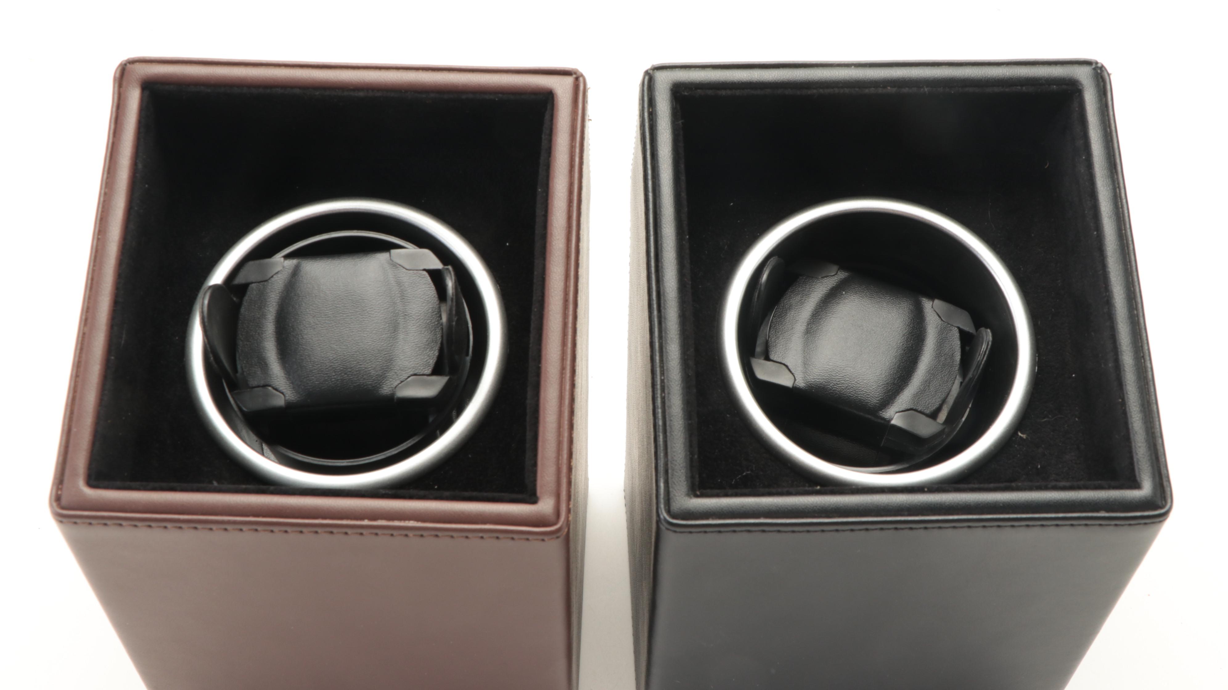 Jere Black and Brown Leather Single Watch Winders