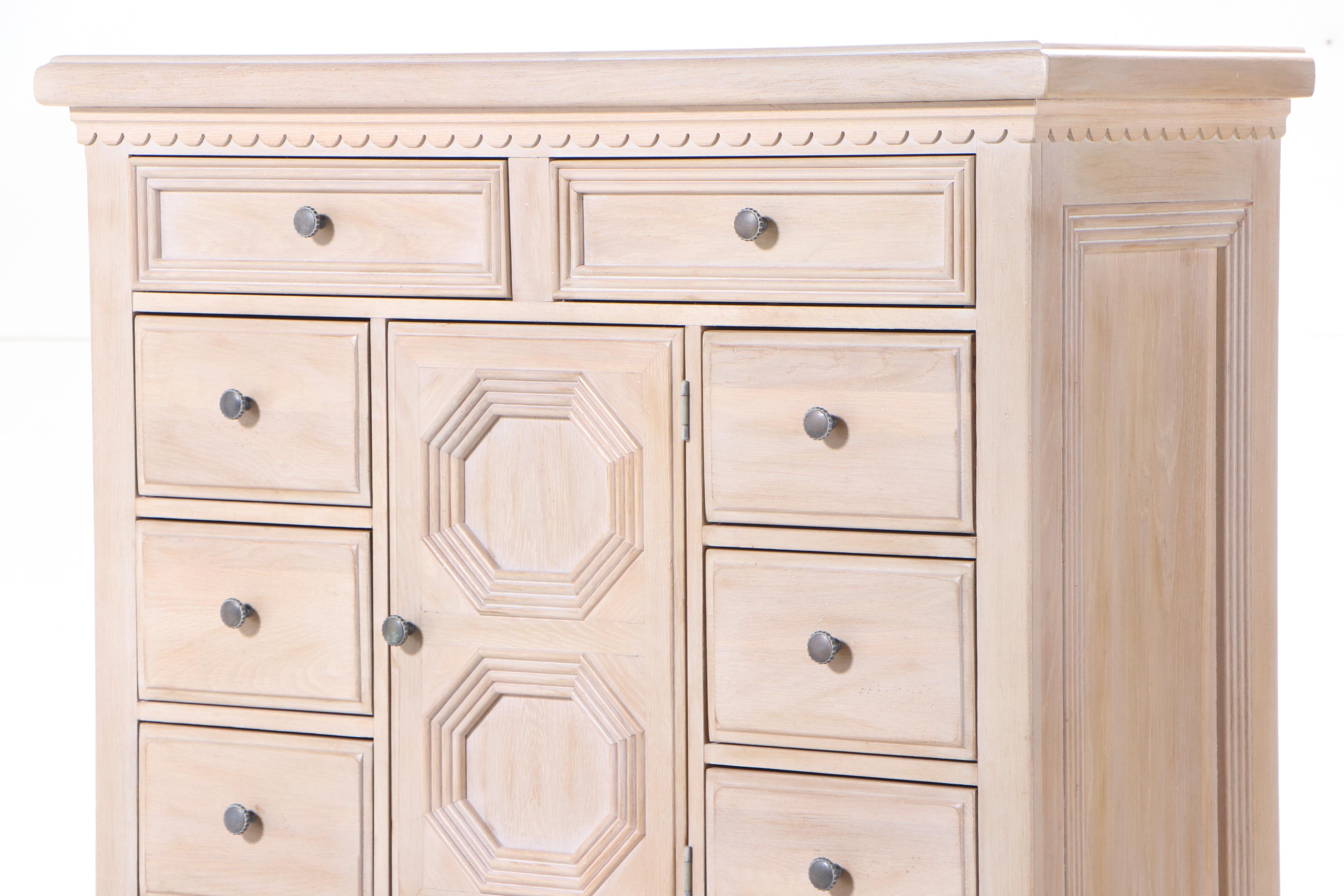 Lexington Furniture Cerused Oak Eleven-Drawer Chest, Late 20th Century
