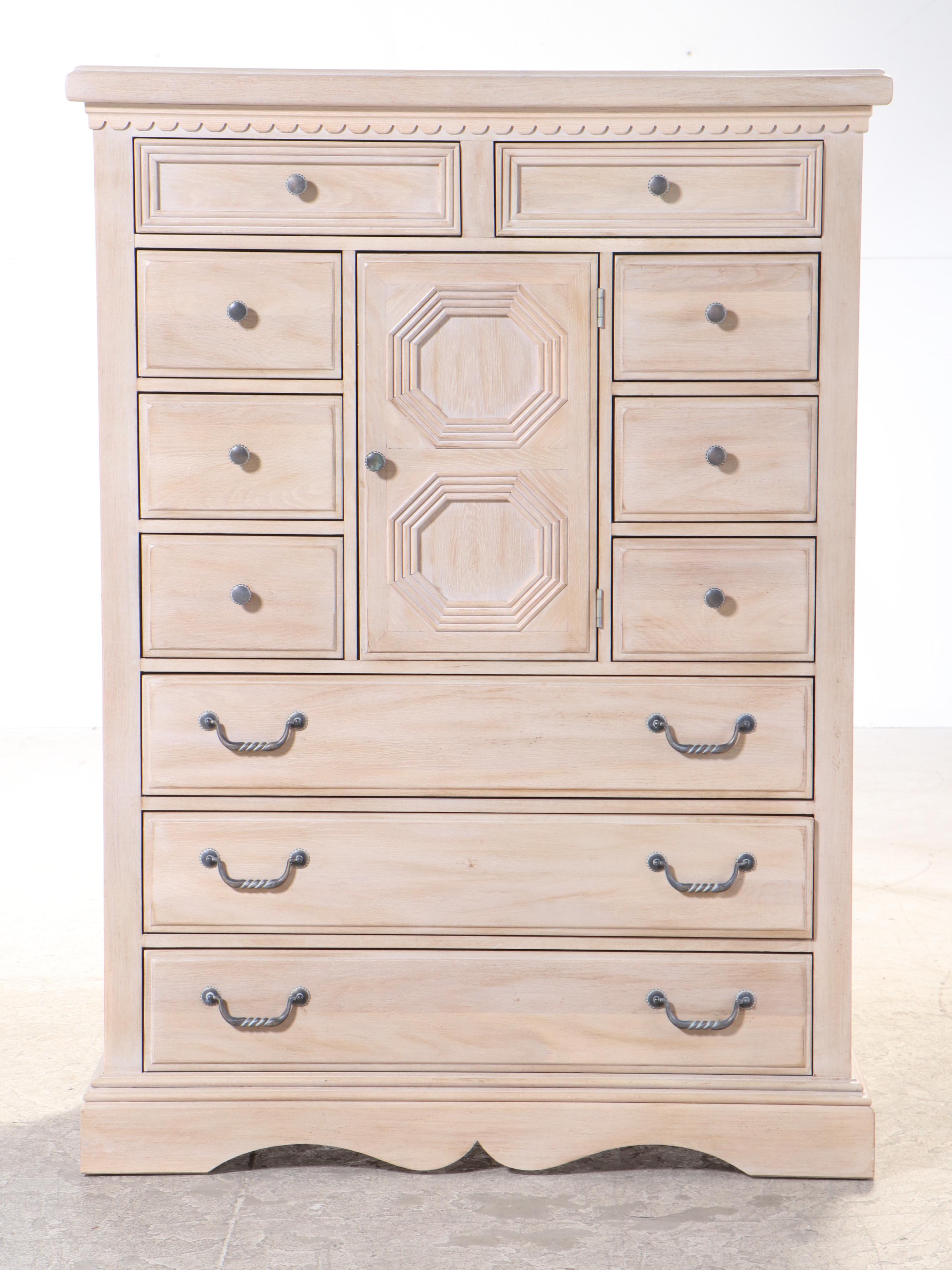 Lexington Furniture Cerused Oak Eleven-Drawer Chest, Late 20th Century