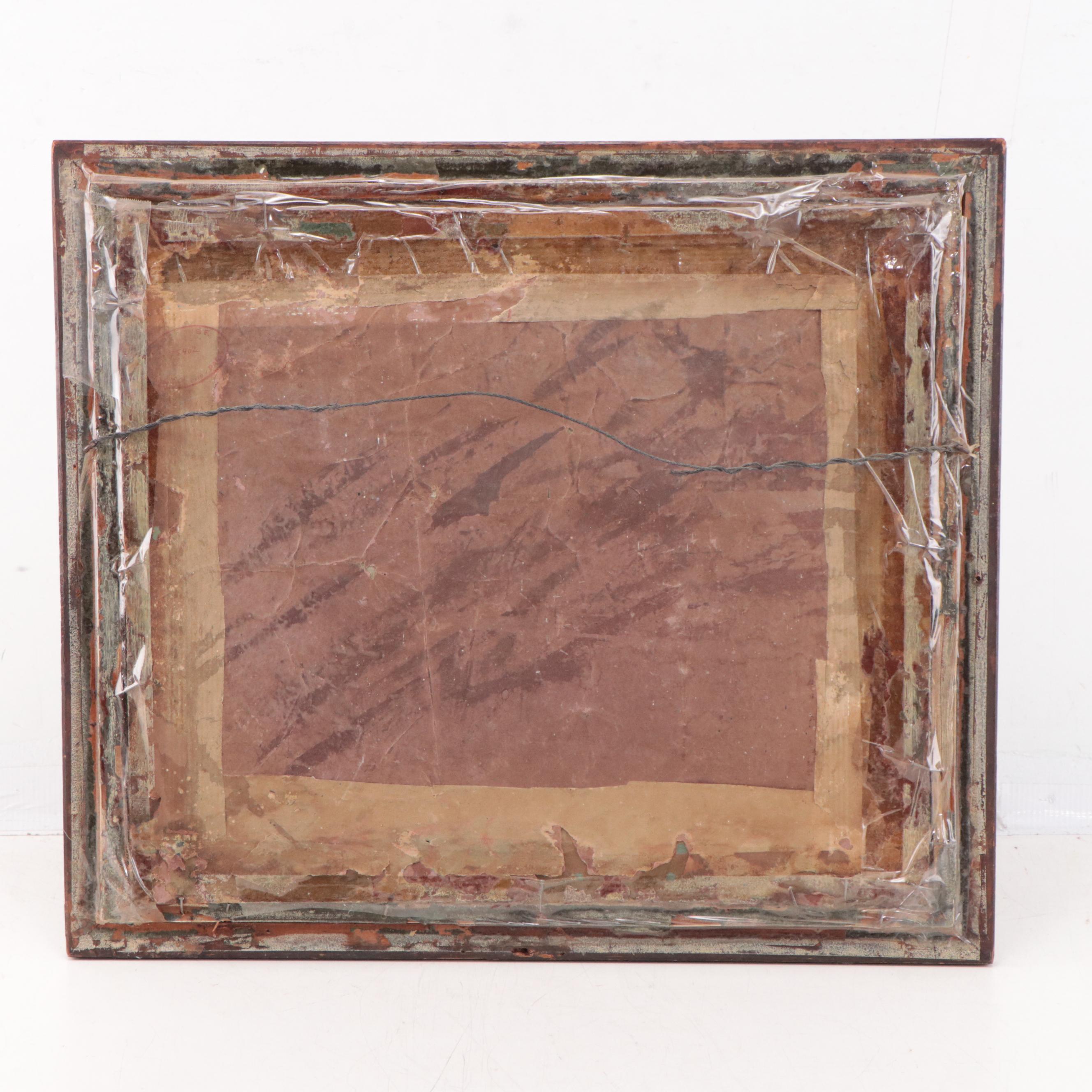 Coastal Genre Scene Gouache Painting, Circa 1900