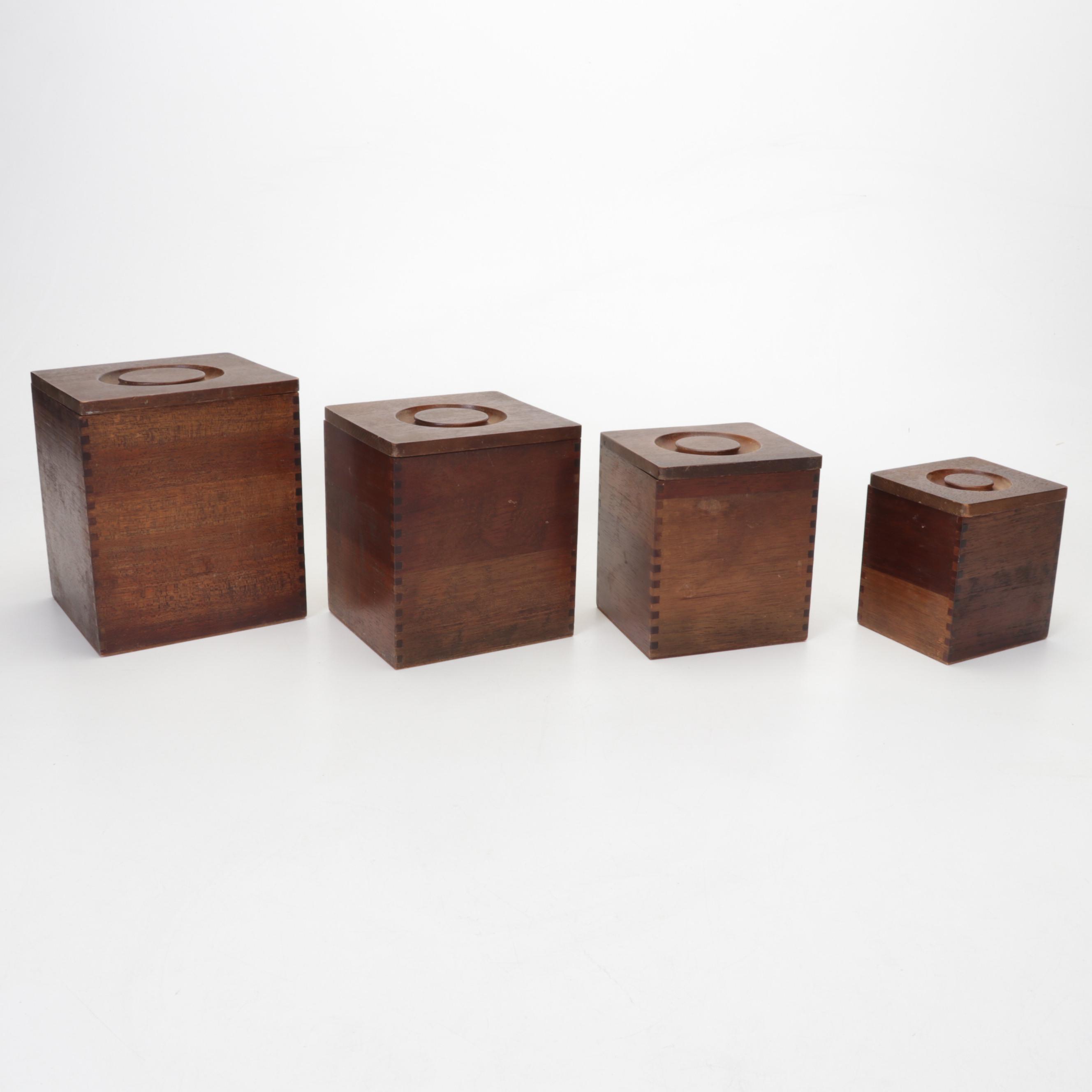 Dansk Enamel Paella and Loaf Pan with Japanese Wooden Rooster Nesting Boxes