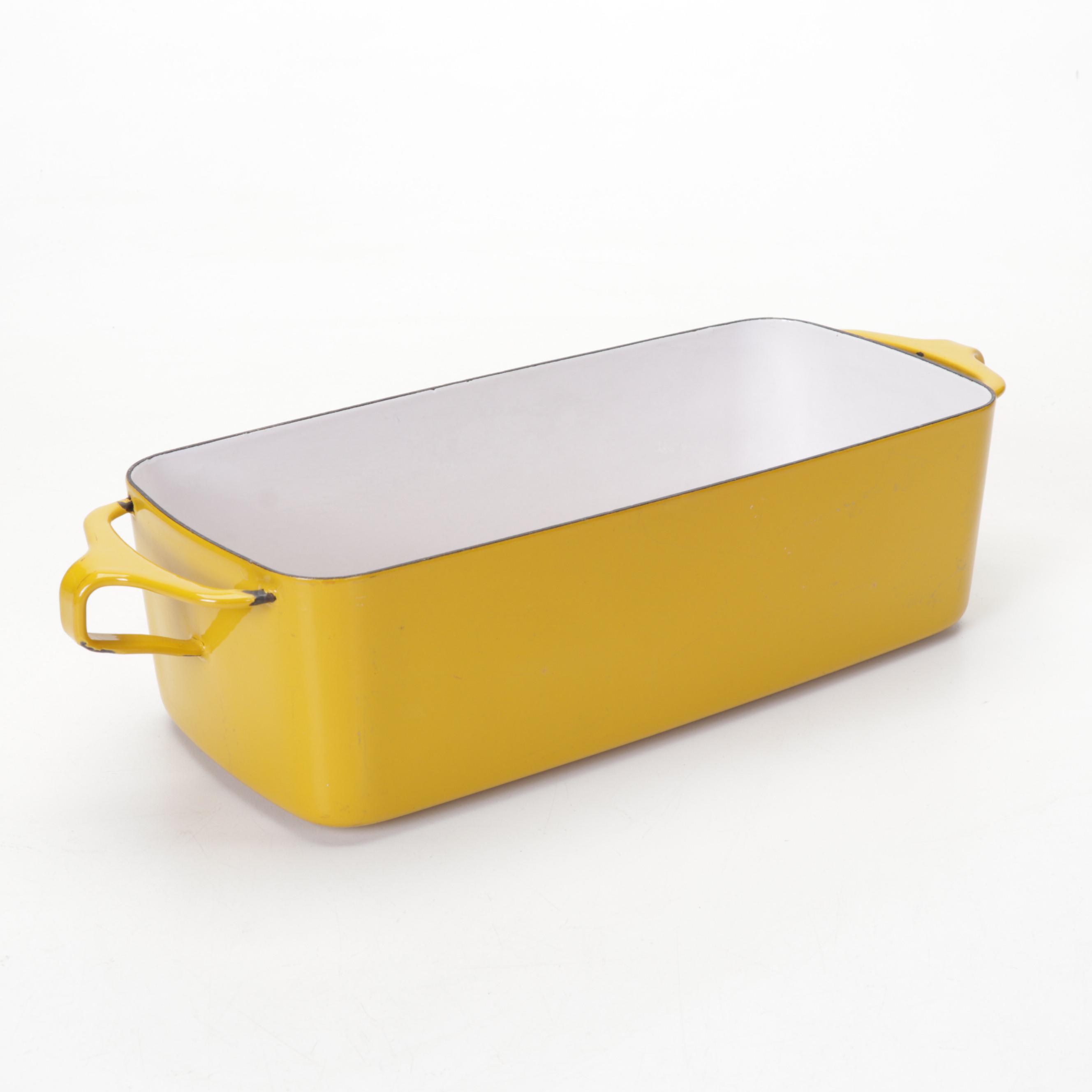 Dansk Enamel Paella and Loaf Pan with Japanese Wooden Rooster Nesting Boxes