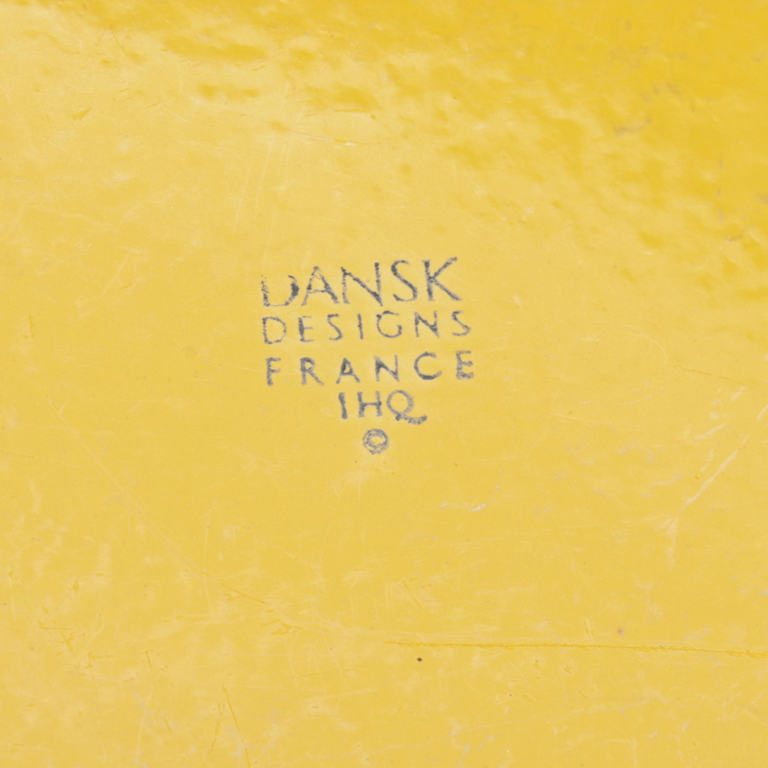 Dansk Enamel Paella and Loaf Pan with Japanese Wooden Rooster Nesting Boxes