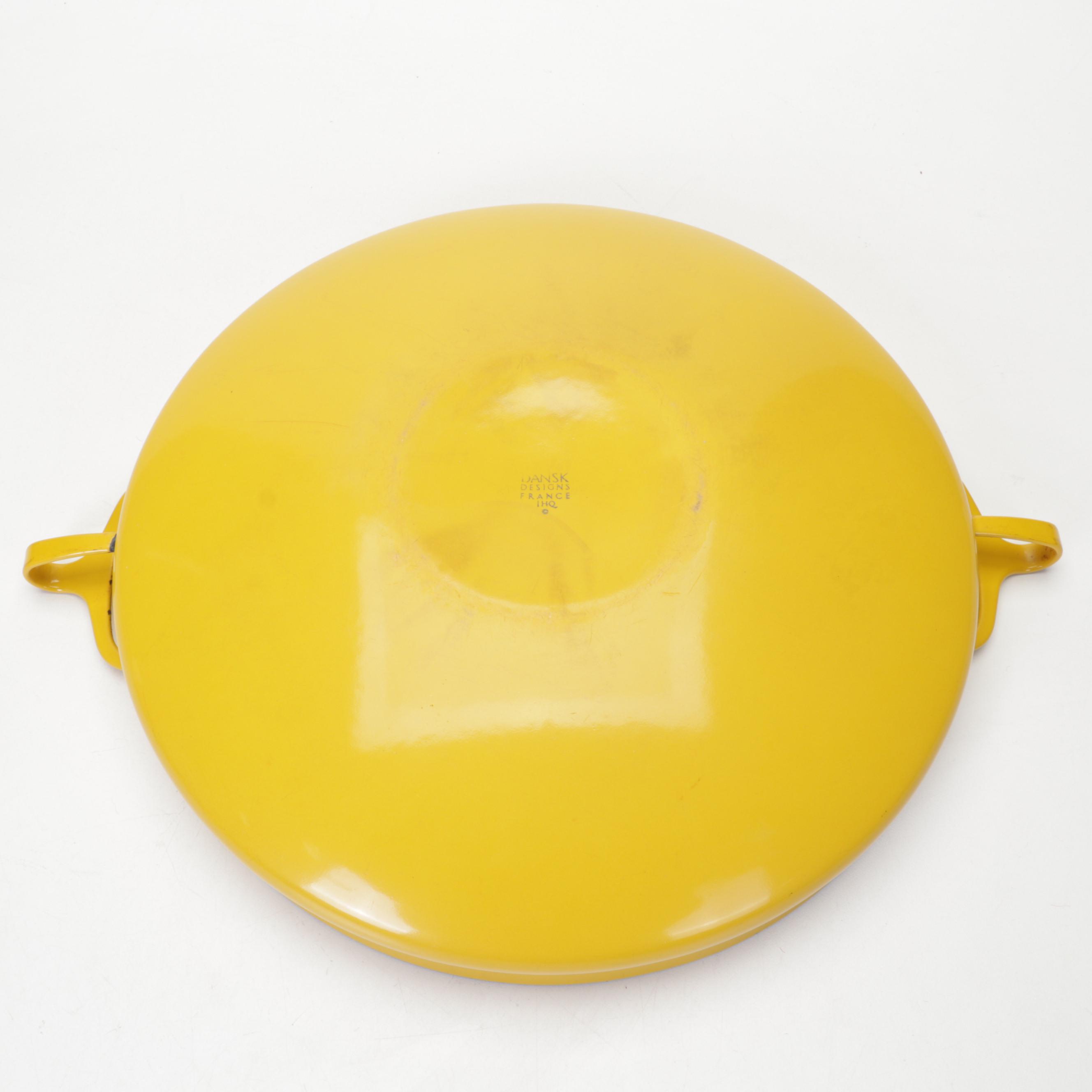 Dansk Enamel Paella and Loaf Pan with Japanese Wooden Rooster Nesting Boxes