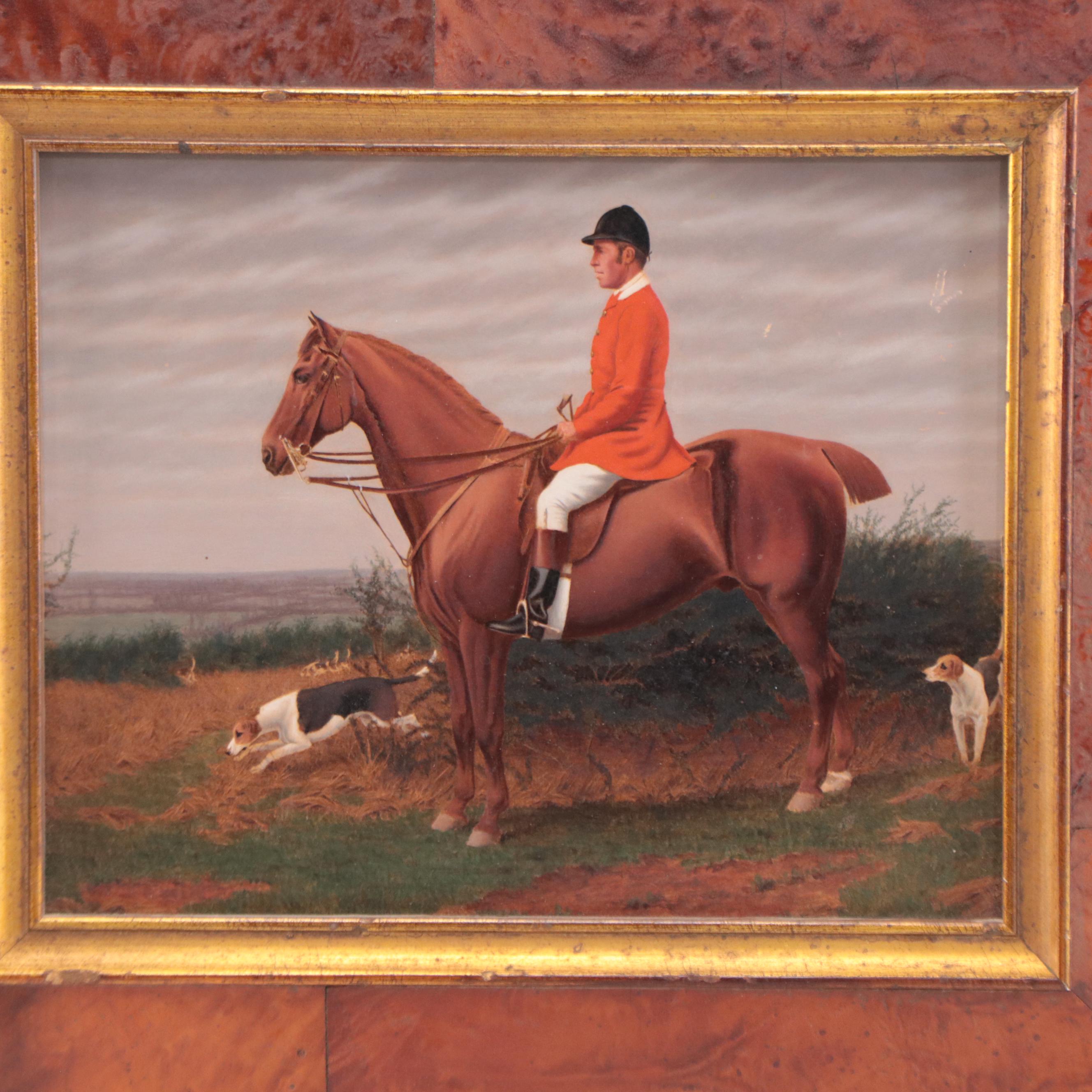 Oil Painting of a Fox Hunting Scene