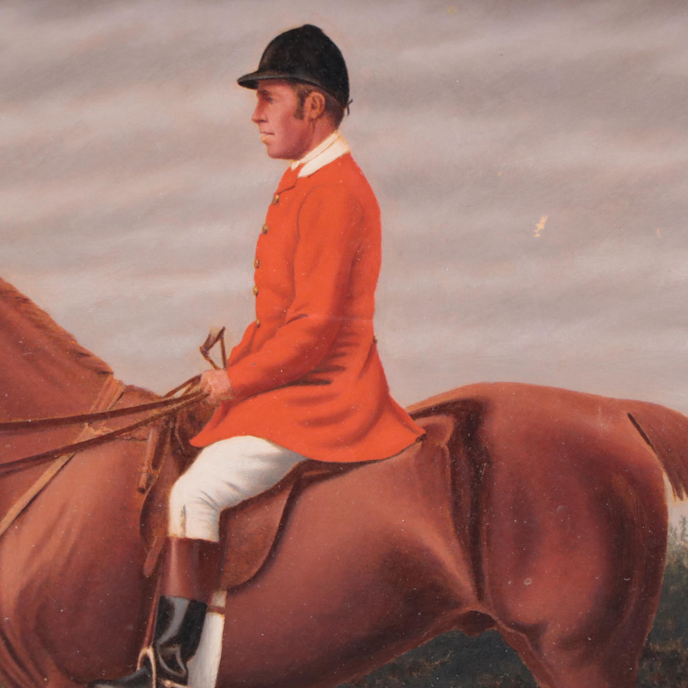 Oil Painting of a Fox Hunting Scene