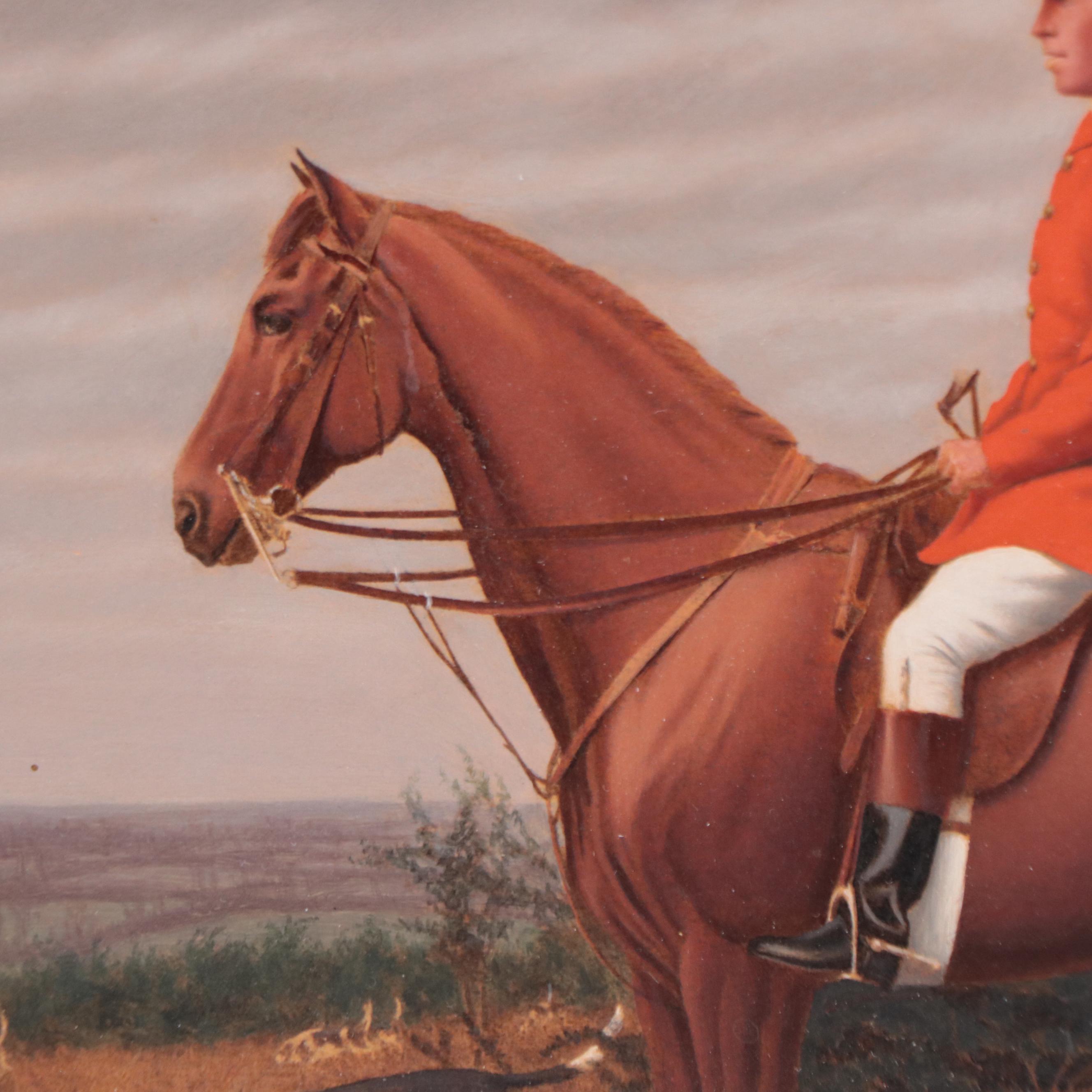 Oil Painting of a Fox Hunting Scene