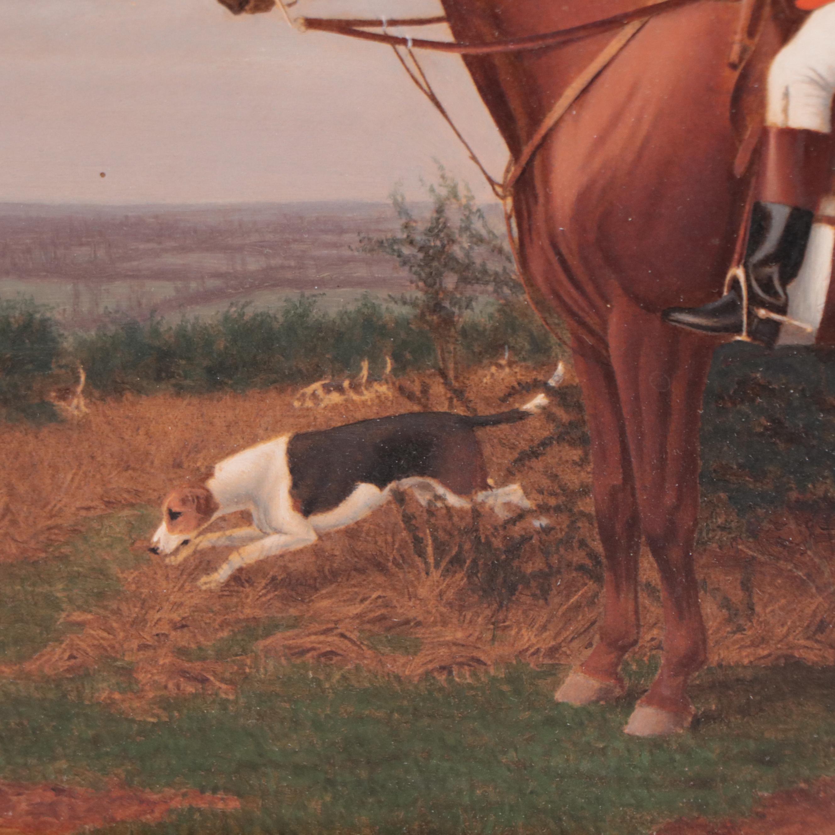 Oil Painting of a Fox Hunting Scene