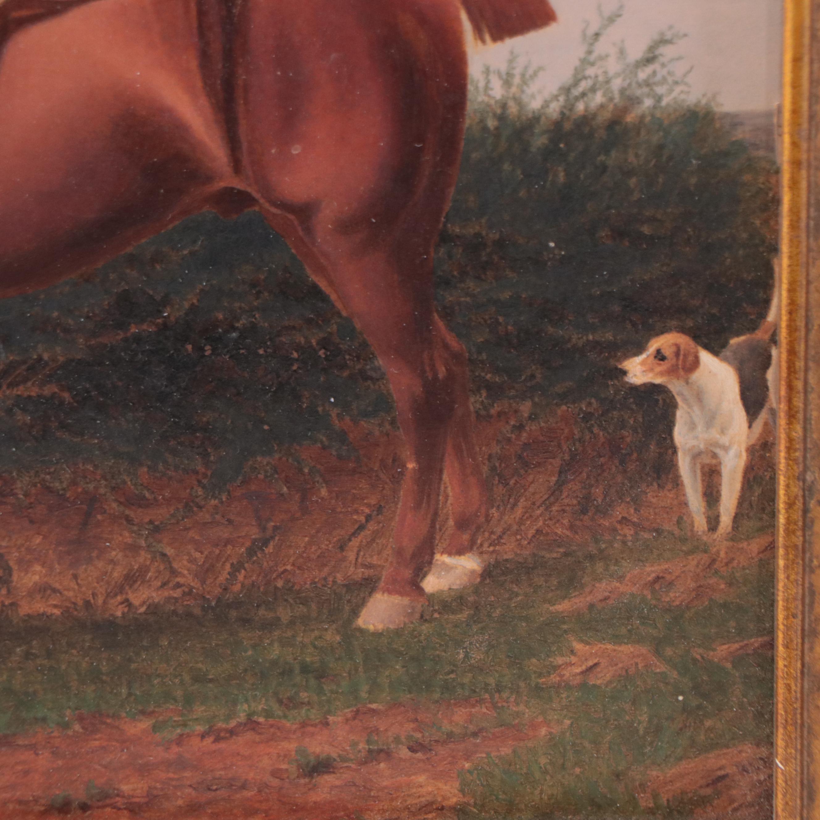 Oil Painting of a Fox Hunting Scene