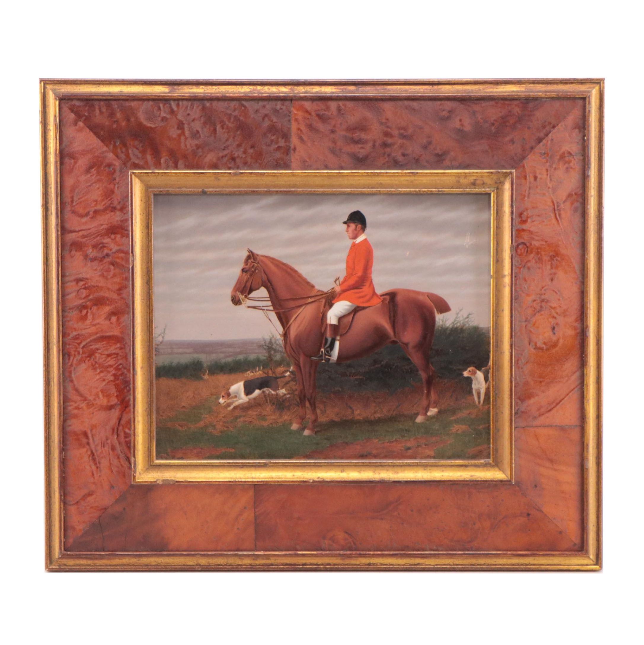 Oil Painting of a Fox Hunting Scene