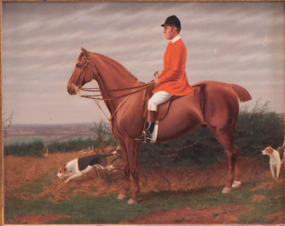 Oil Painting of a Fox Hunting Scene