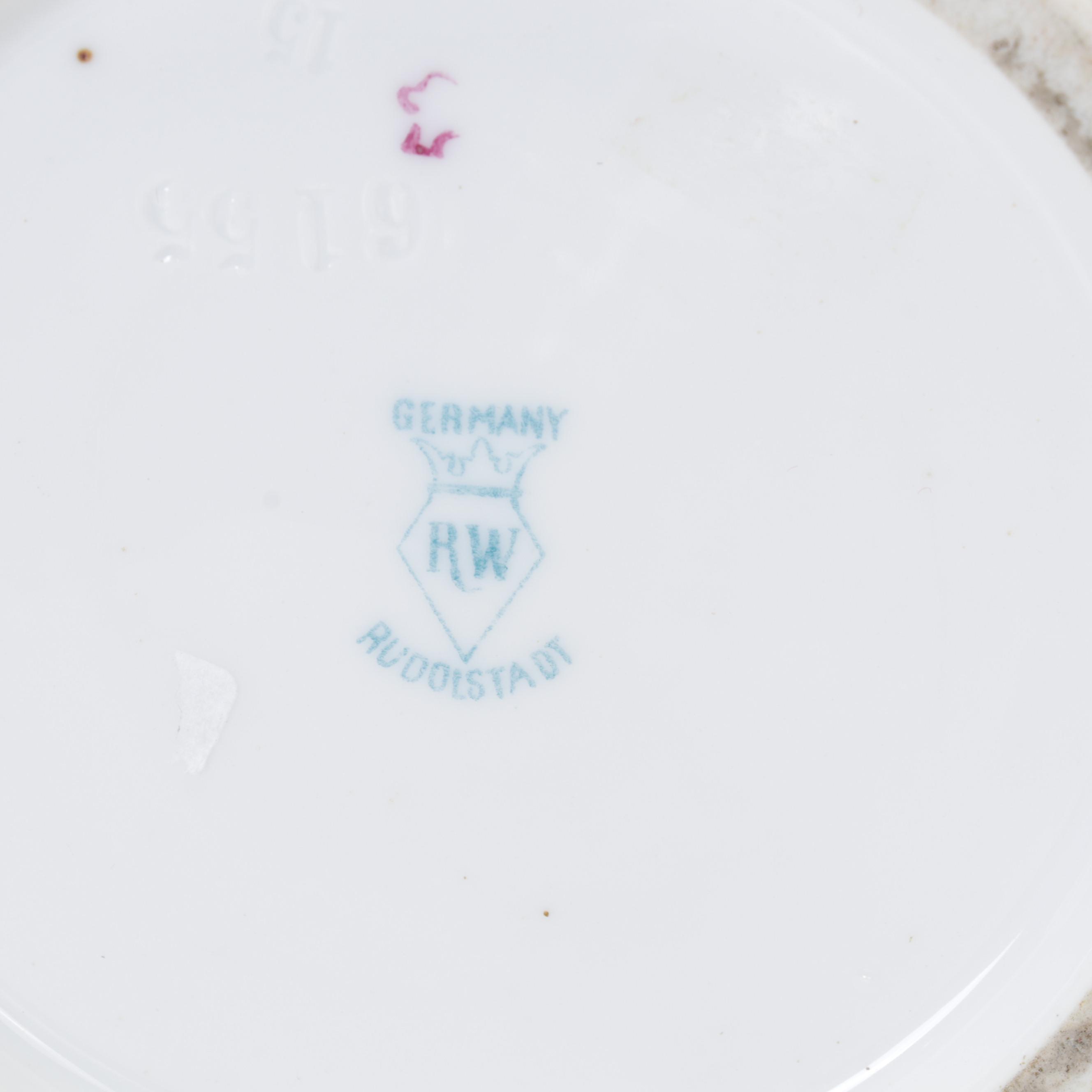 Rudolstadt Strauss & Söhne Porcelain Vase, Lamp, Cheese Keeper, Painting