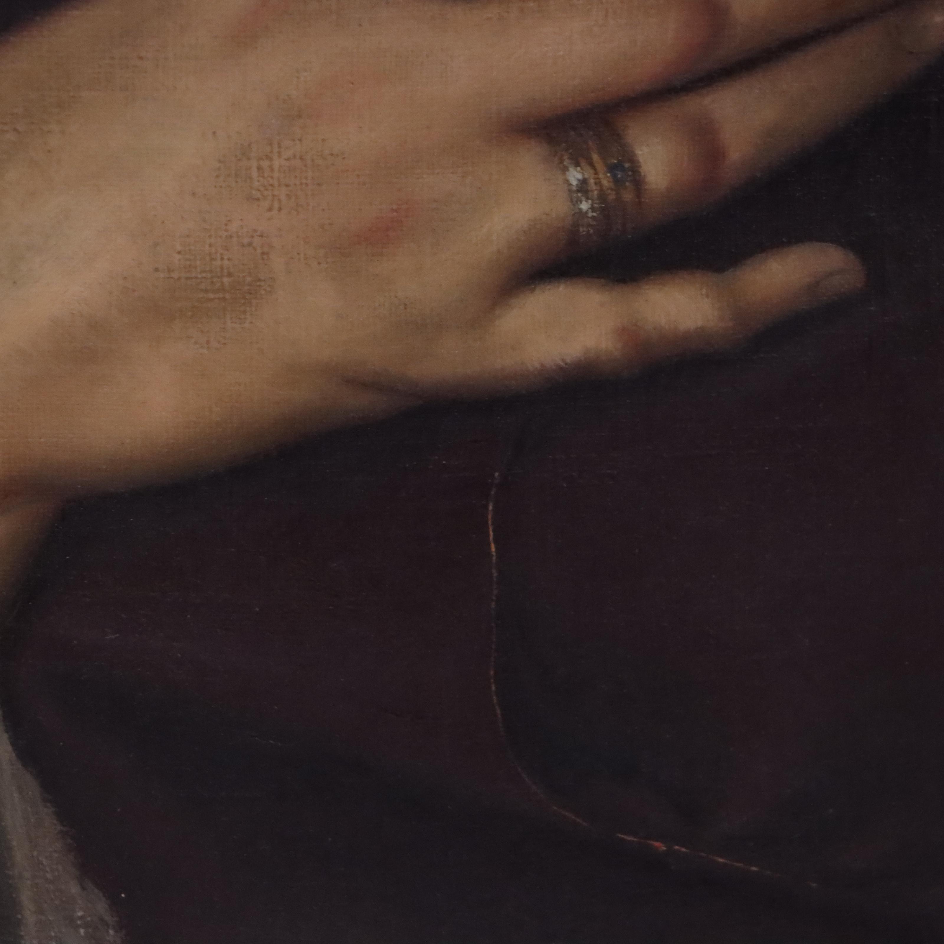 Portrait Oil Painting After Anselm Feuerbach "Nanna," Early 20th Century