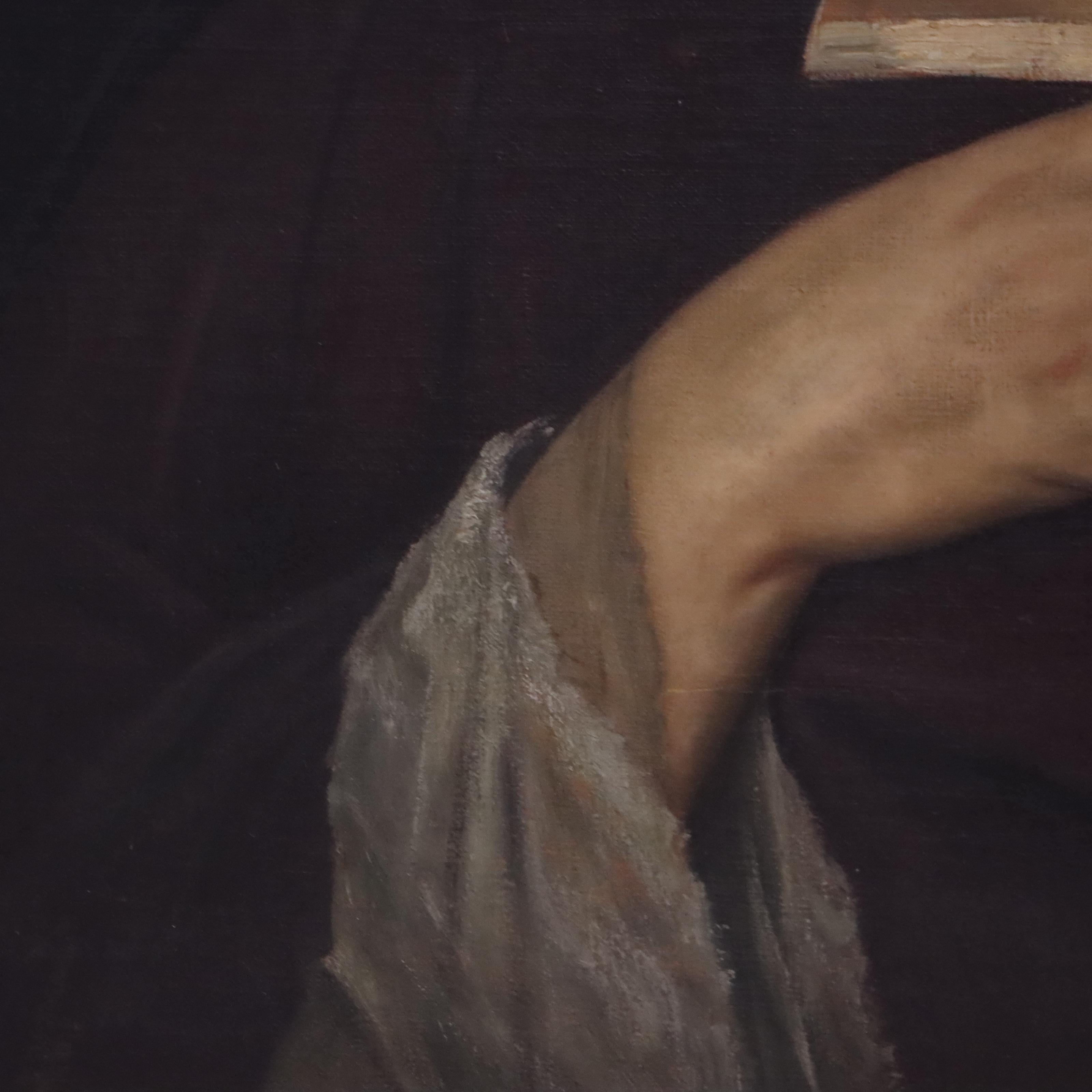 Portrait Oil Painting After Anselm Feuerbach "Nanna," Early 20th Century