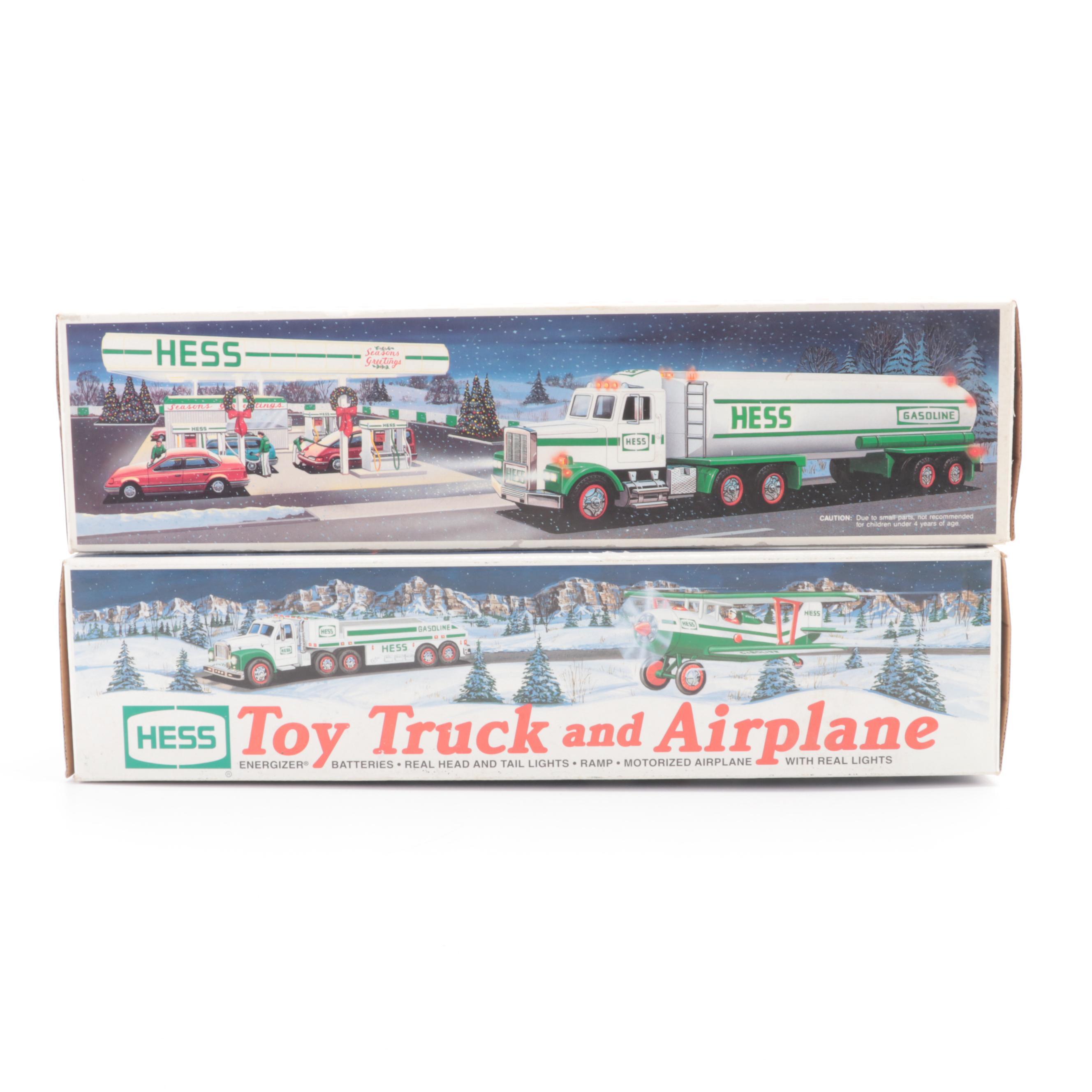 Hess Toy Trucks with Miniatures, Firetruck, Helicopter, More, 1990s–2000s