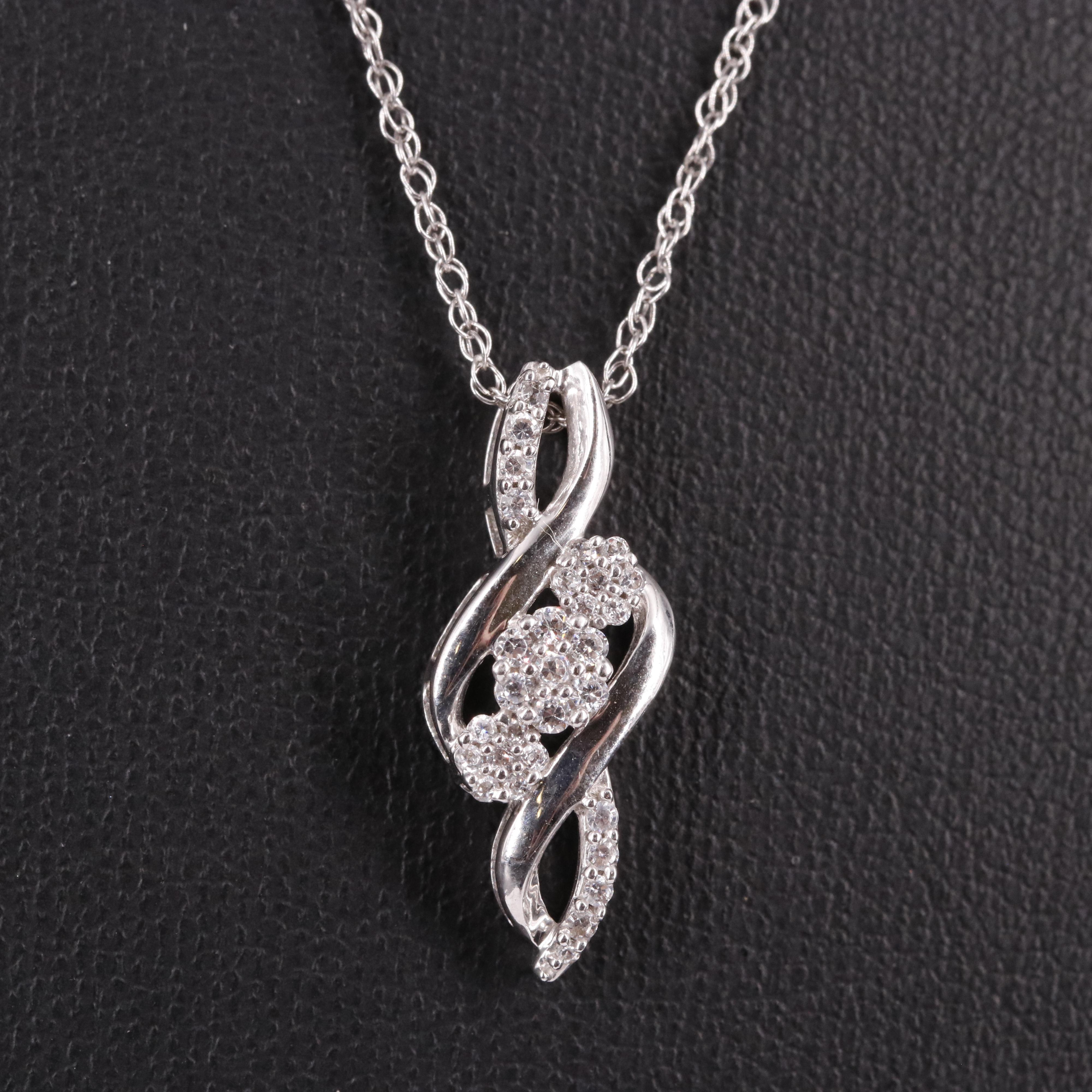 Sterling Diamond Treble Clef Pendant Necklace