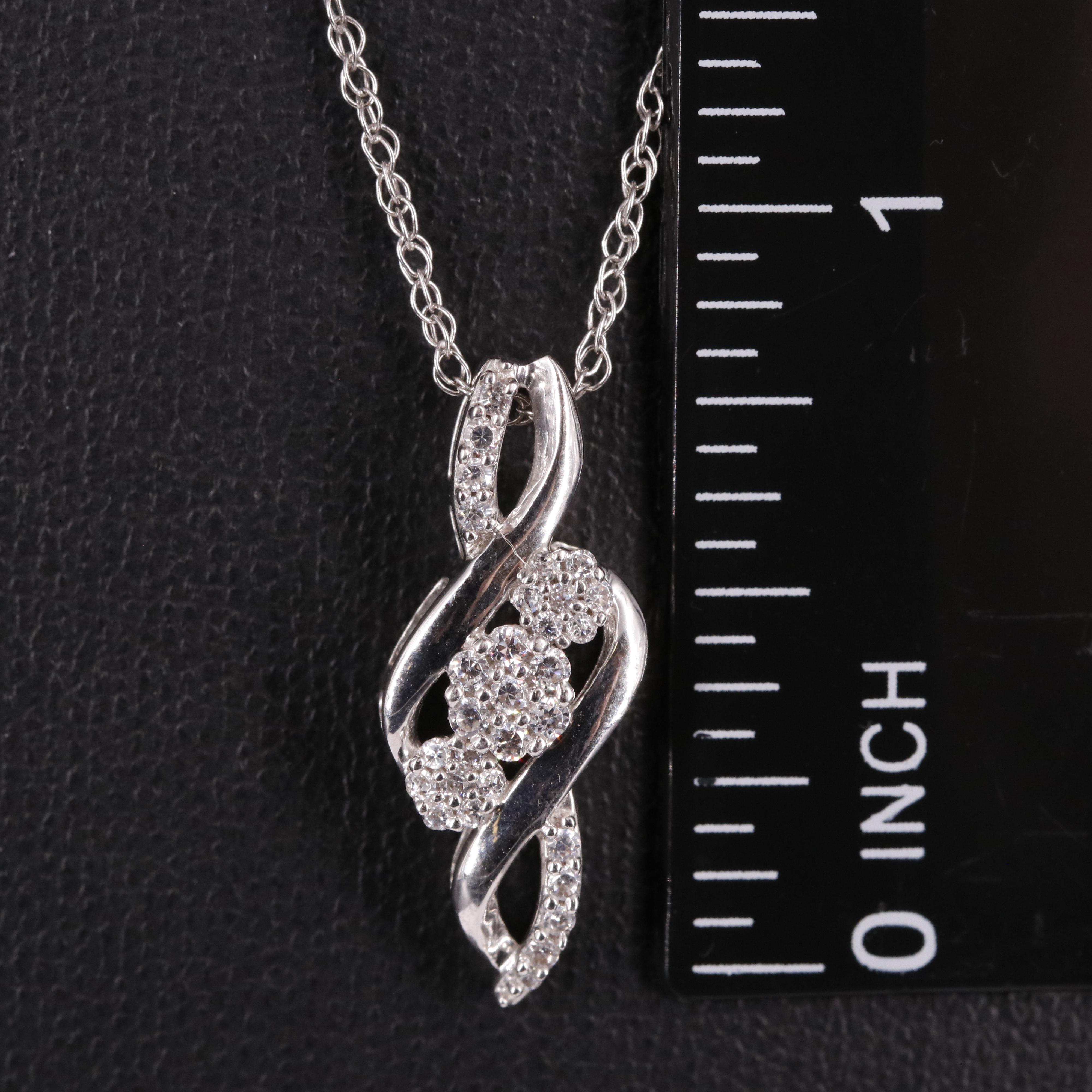 Sterling Diamond Treble Clef Pendant Necklace
