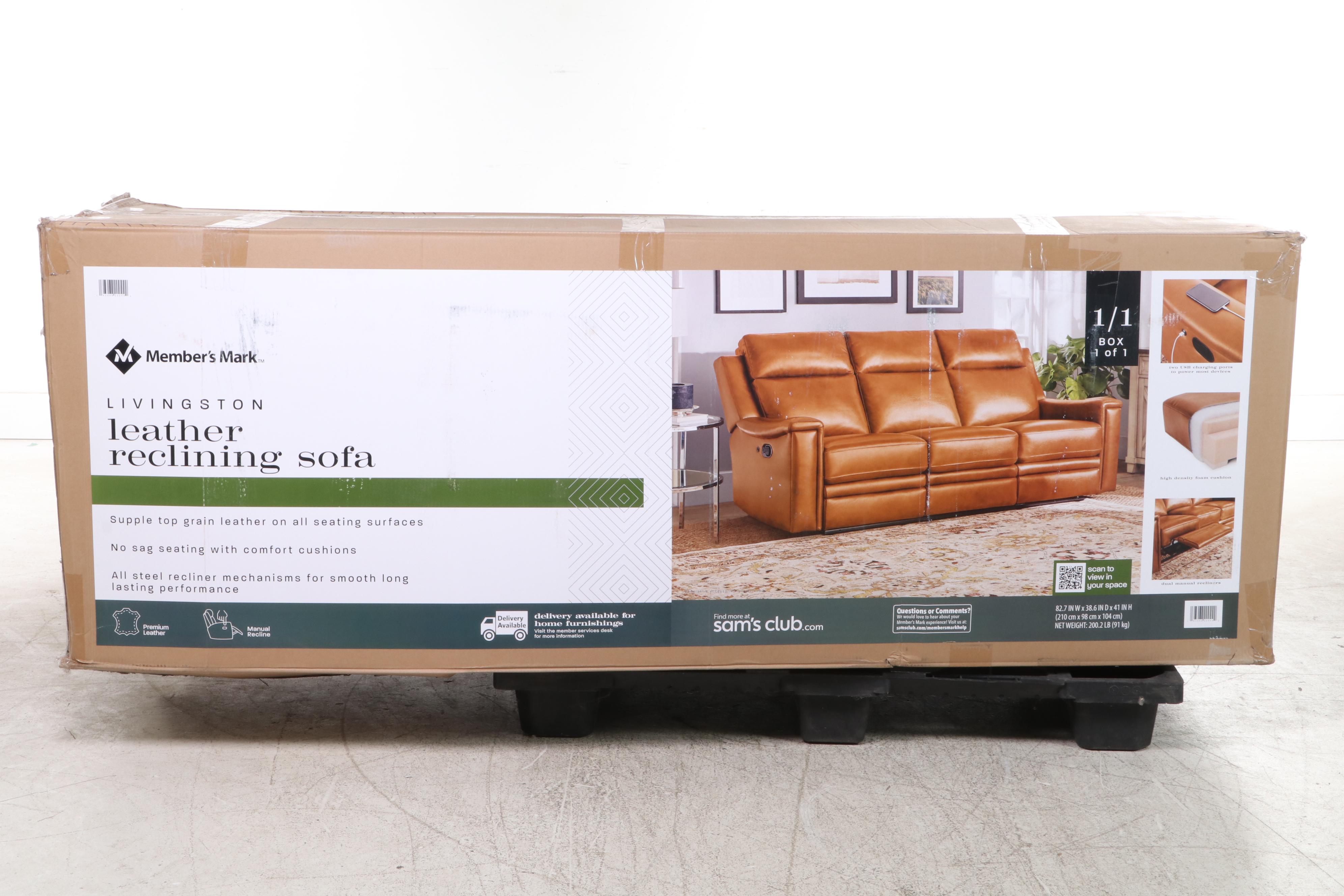 Member's Mark Livingston Leather Reclining Sofa