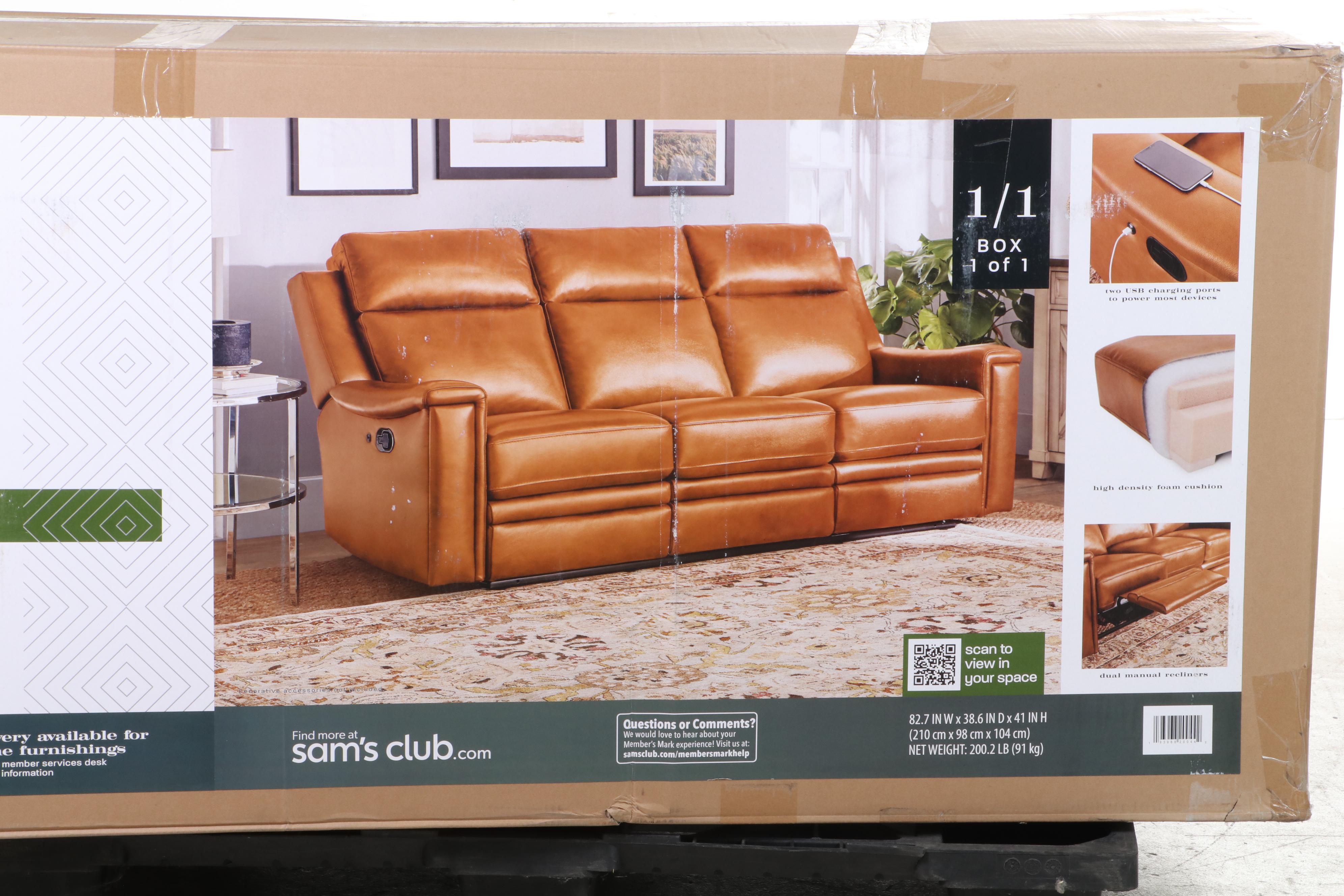 Member's Mark Livingston Leather Reclining Sofa
