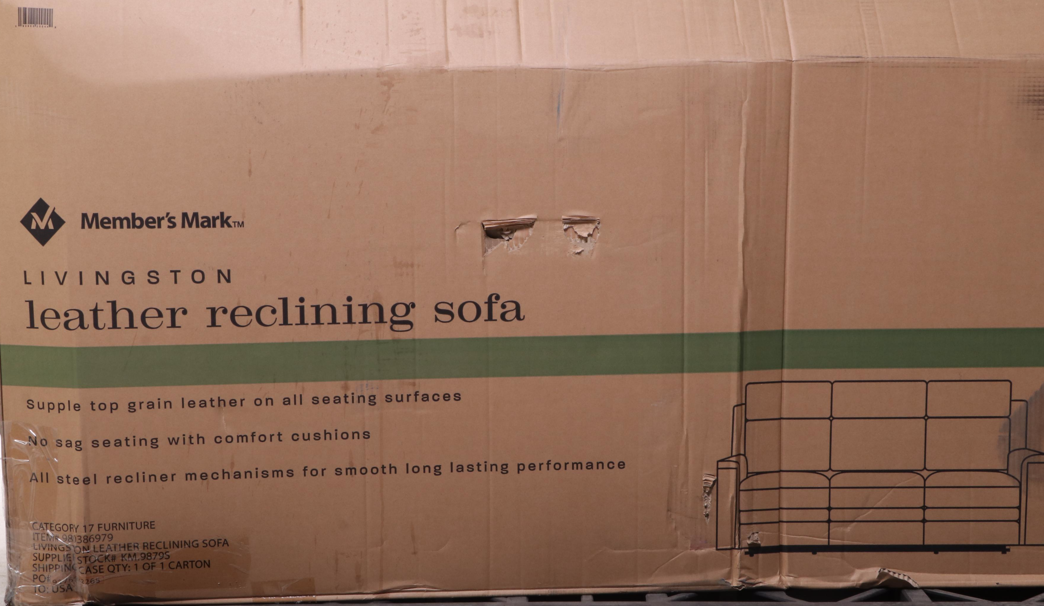 Member's Mark Livingston Leather Reclining Sofa