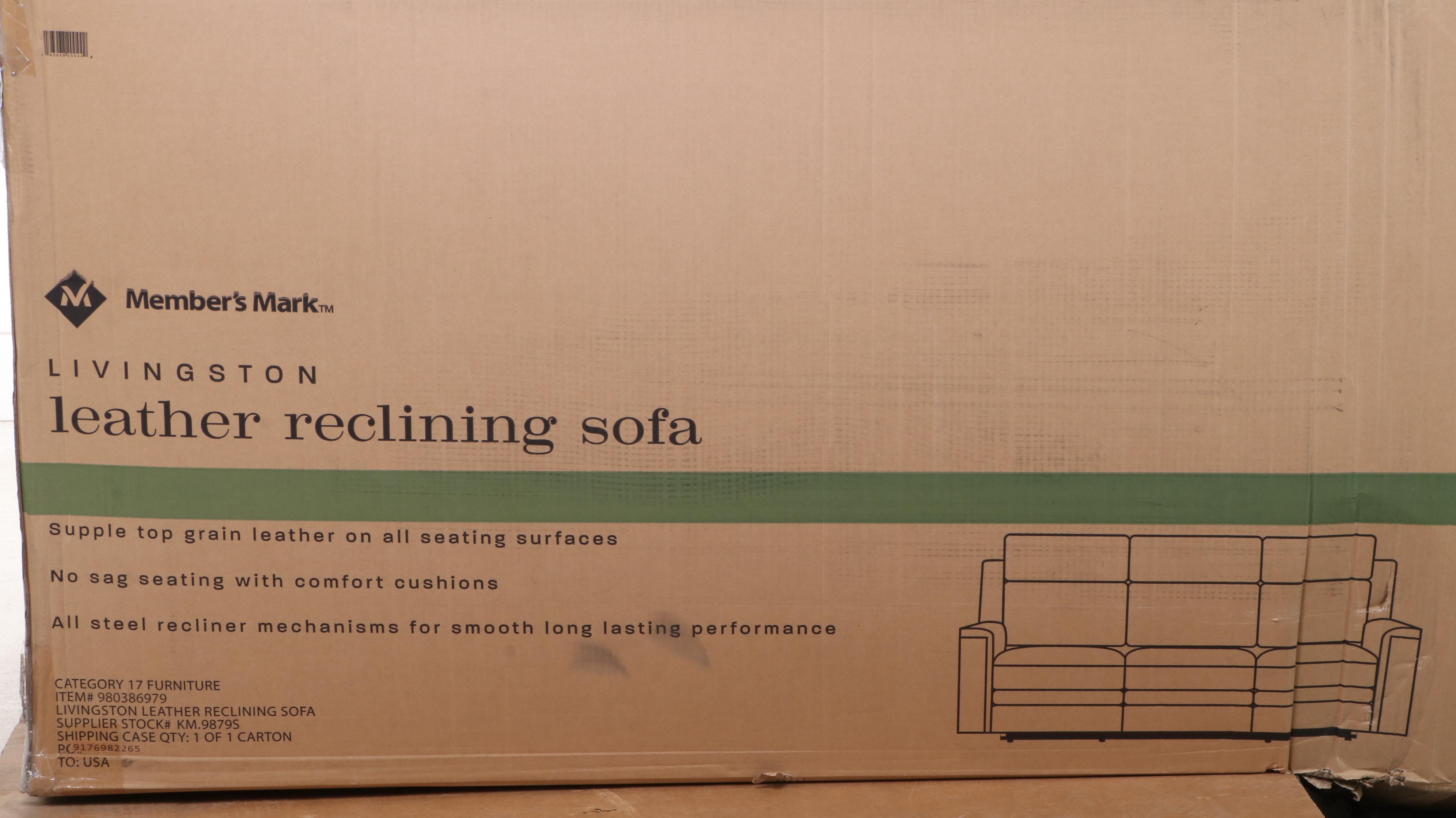 Member's Mark Livingston Leather Reclining Sofa