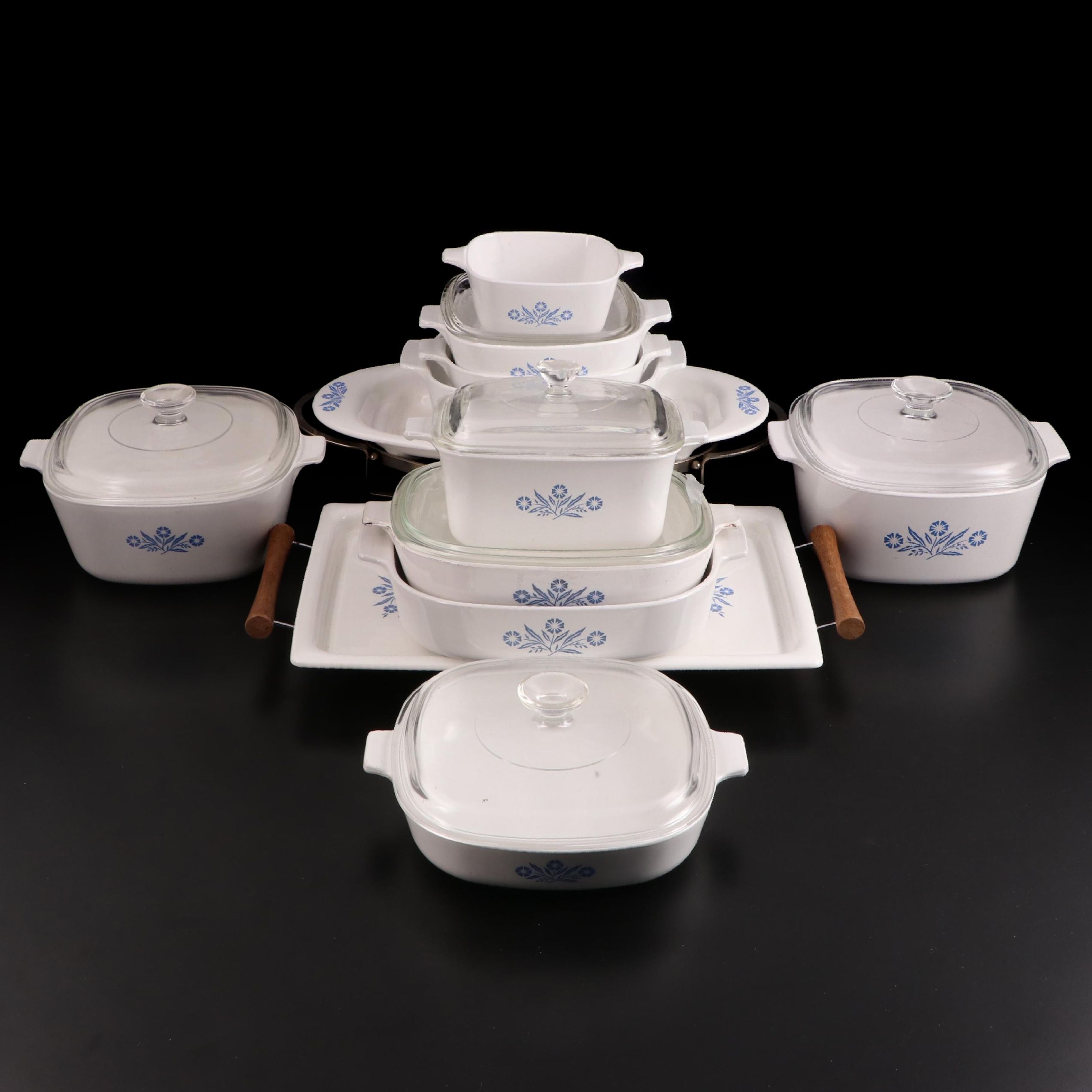 Corning "Cornflower Blue" Casserole and Baking Dishes with Lids and More