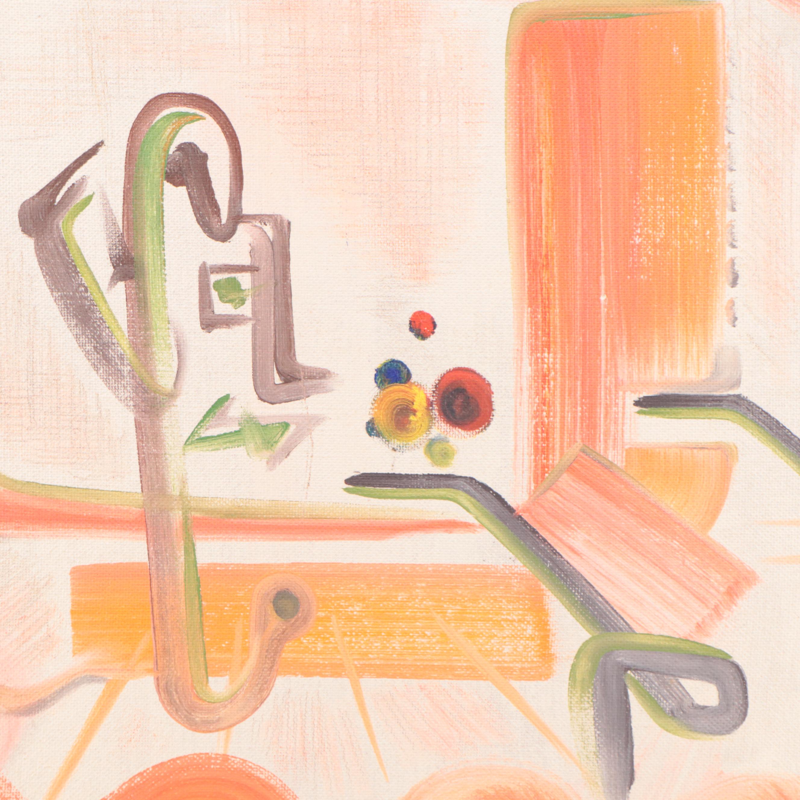 Bill Martin Abstract Oil Painting of Interior