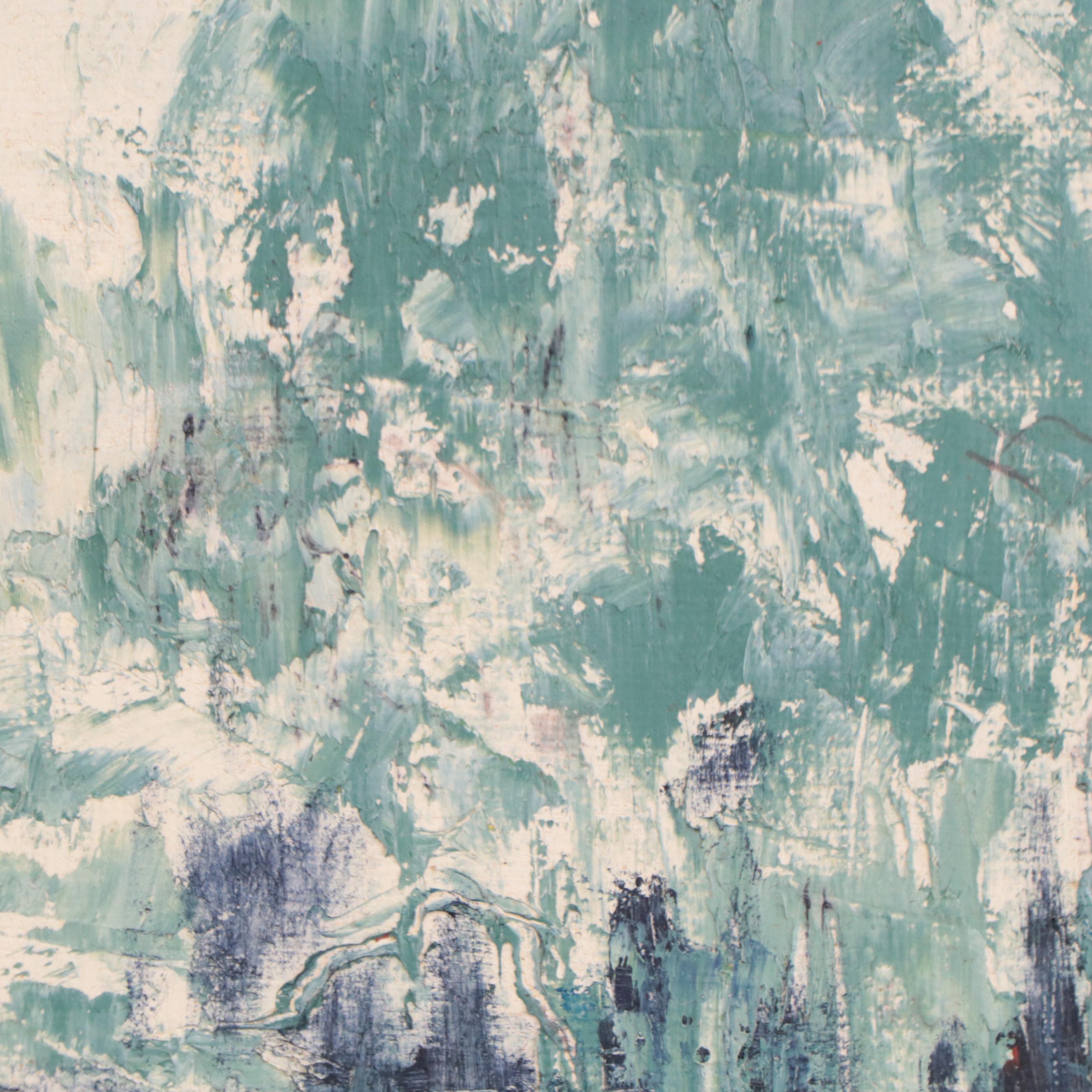 Bill Martin Oil Painting of Cabin in Landscape