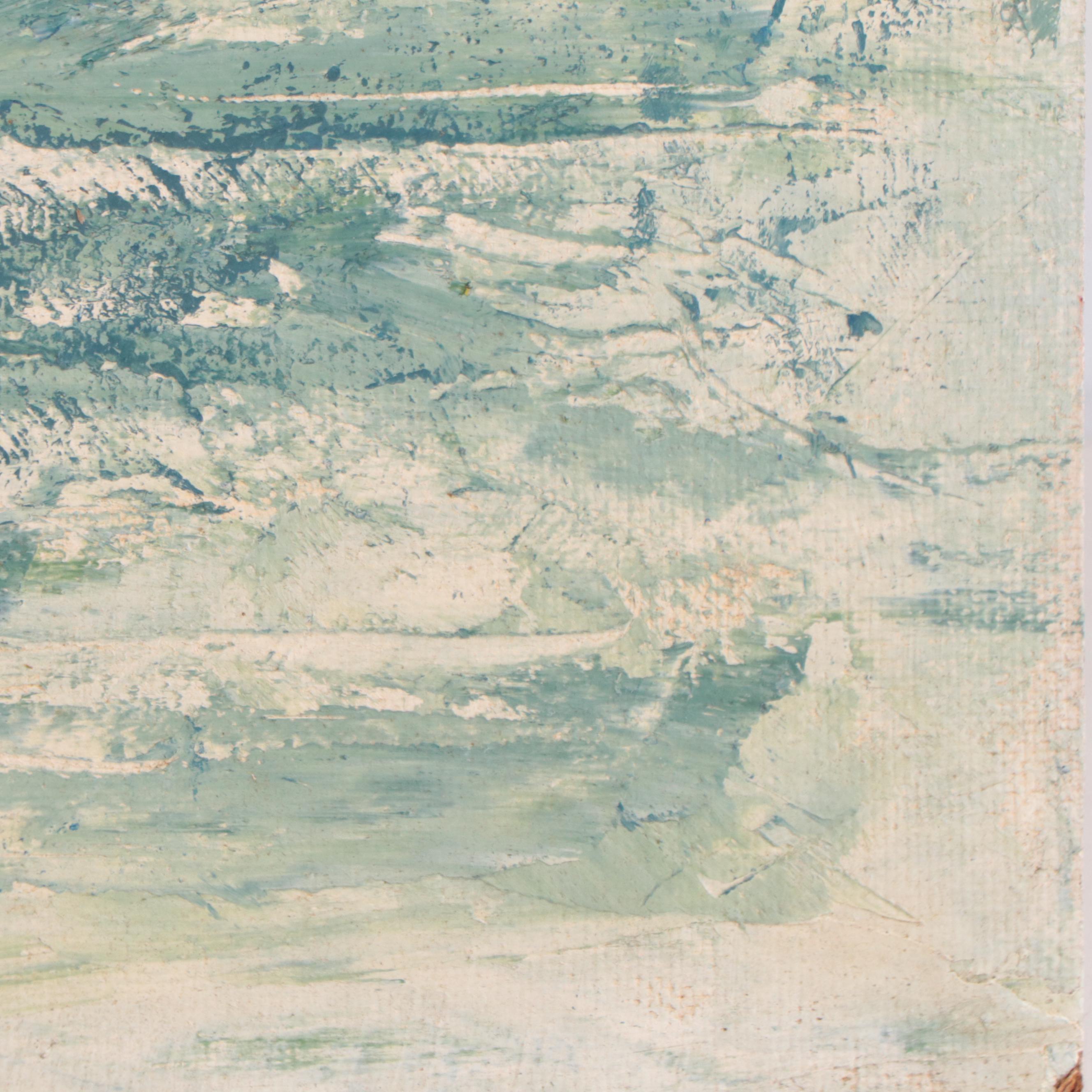 Bill Martin Oil Painting of Cabin in Landscape