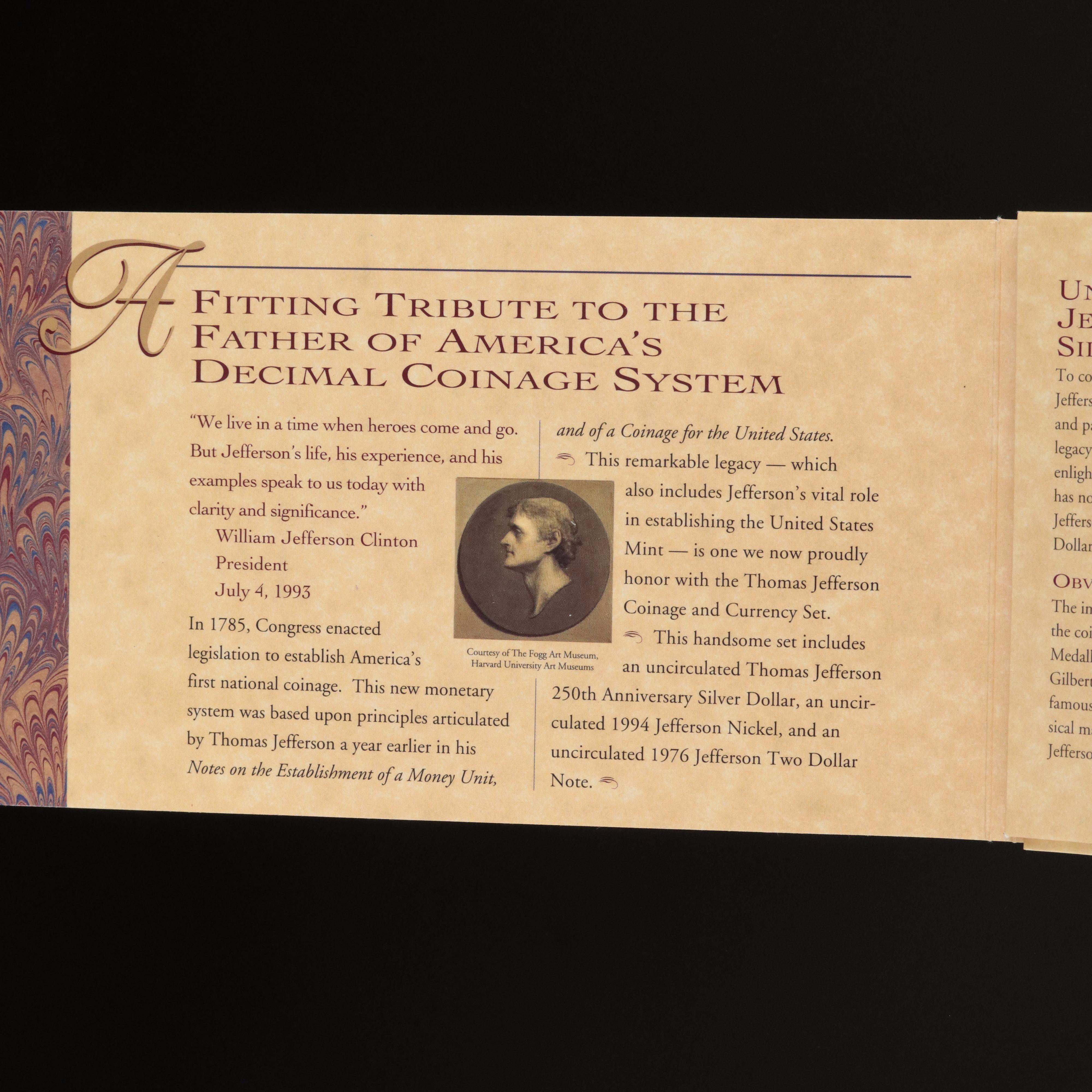 "Thomas Jefferson Coinage and Currency Set"