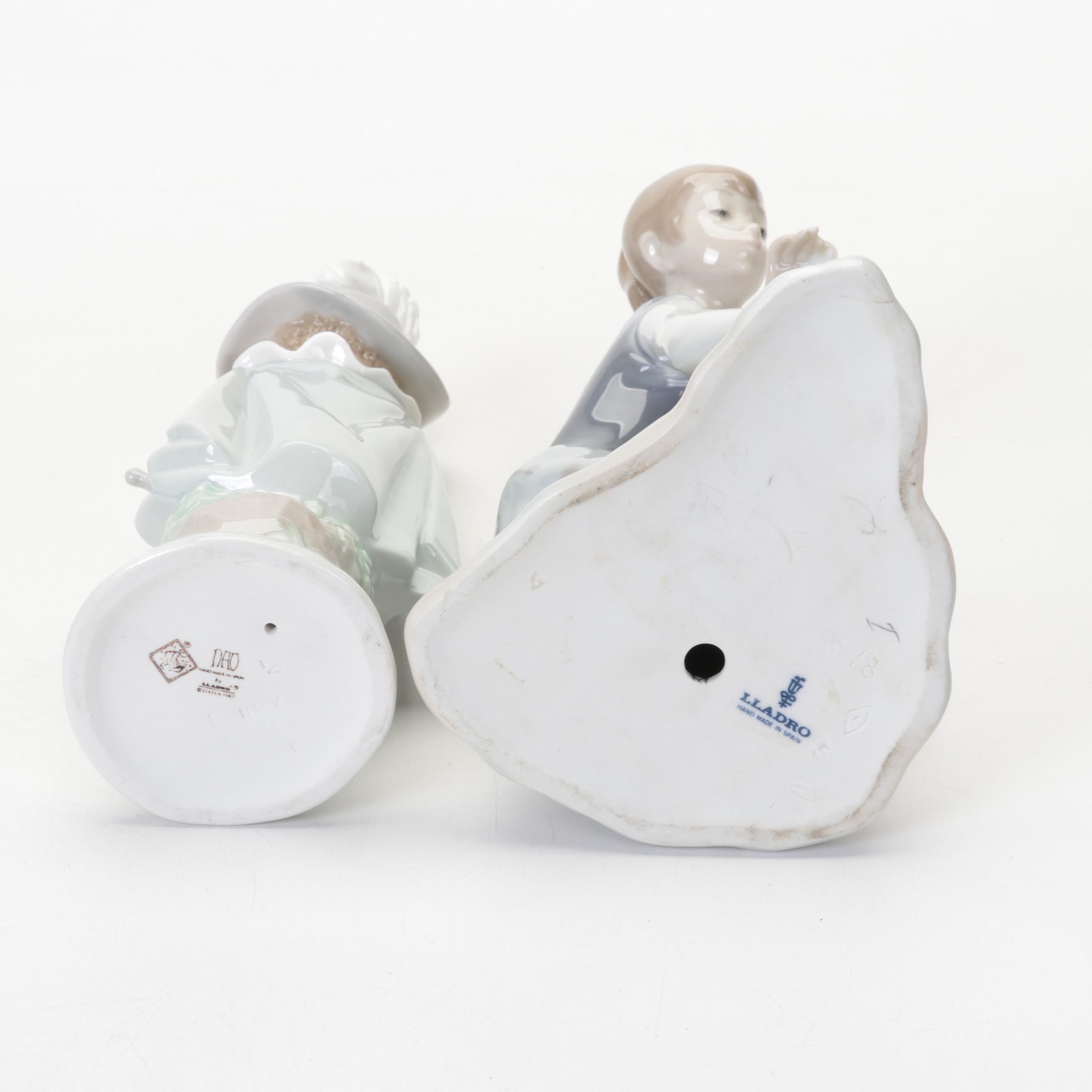 Lladró Porcelain "Shepherdess with Dove" and Other Figurines