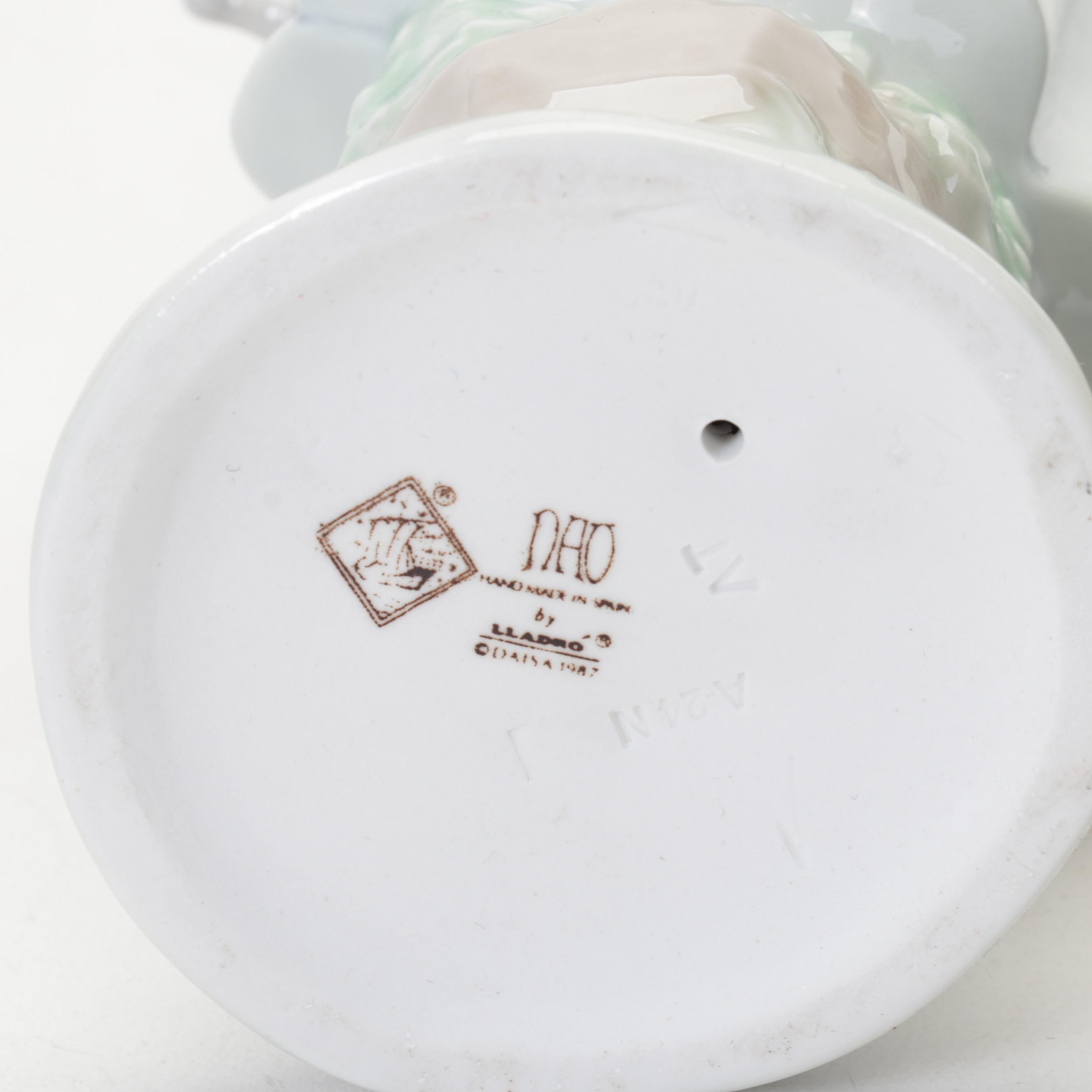 Lladró Porcelain "Shepherdess with Dove" and Other Figurines