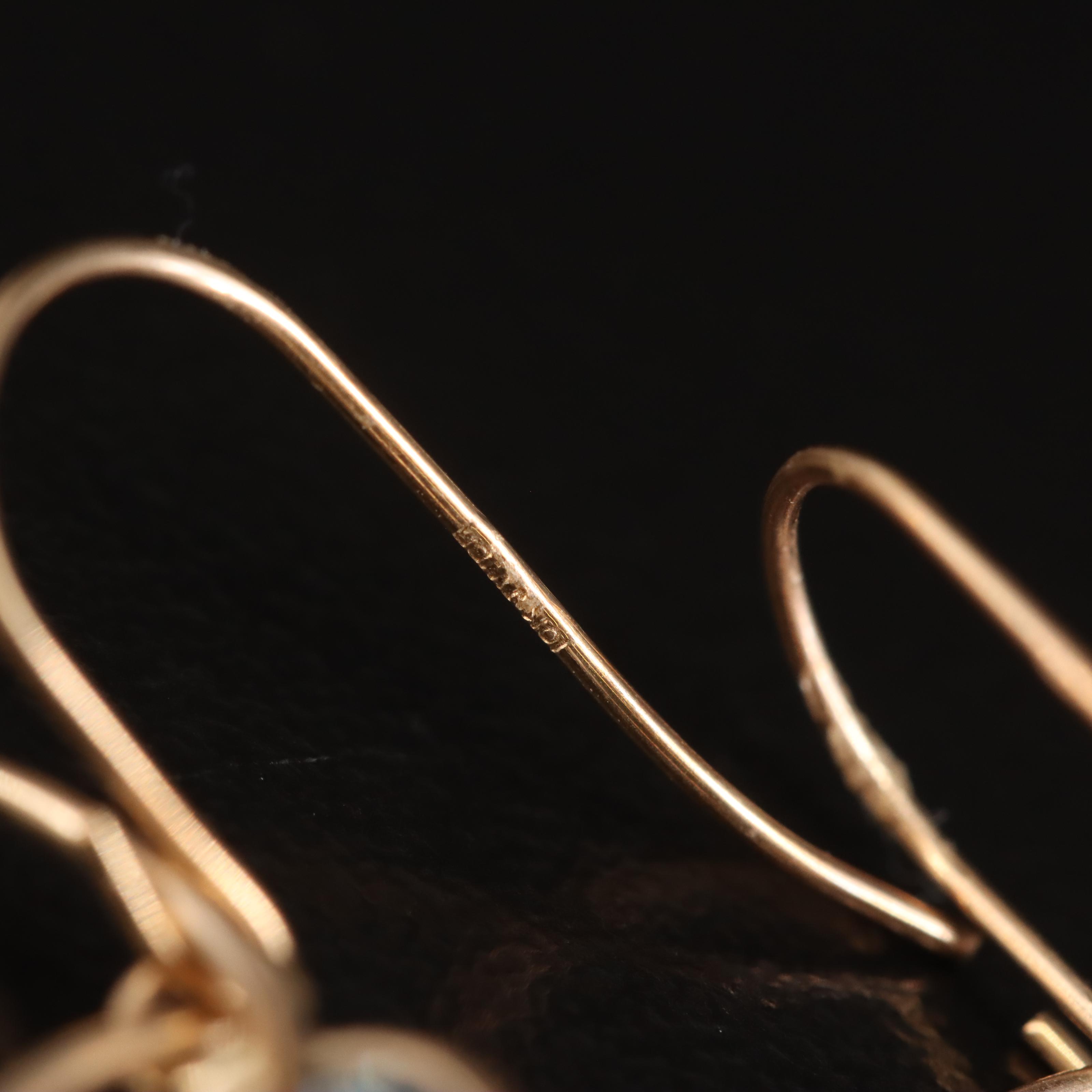 10K Aquamarine Concentric Earrings