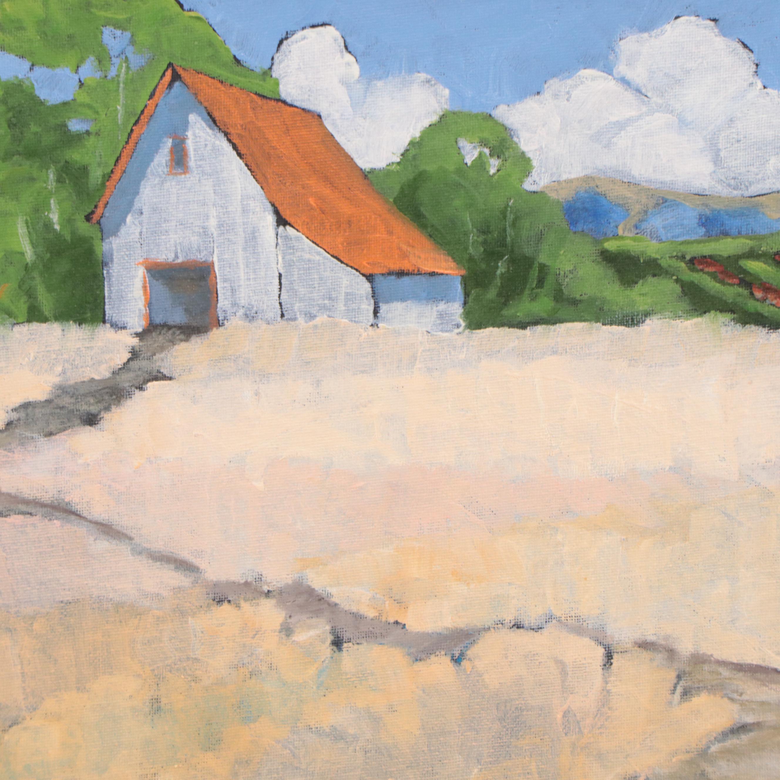 Lynne French Landscape Oil Painting of Pastoral Scene