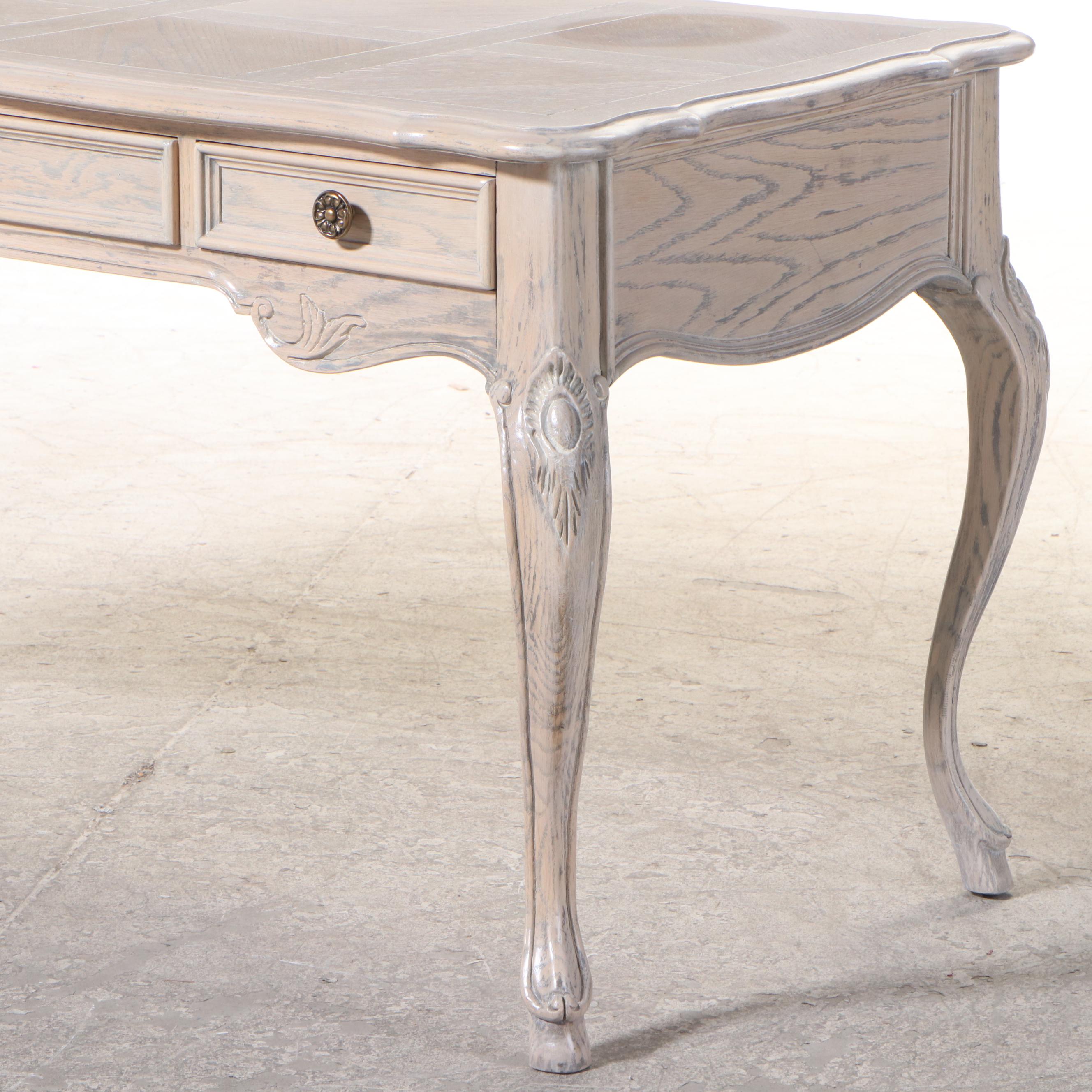 Century Furniture Louis XV Style Cerused Oak Bureau Plat, Late 20th Century