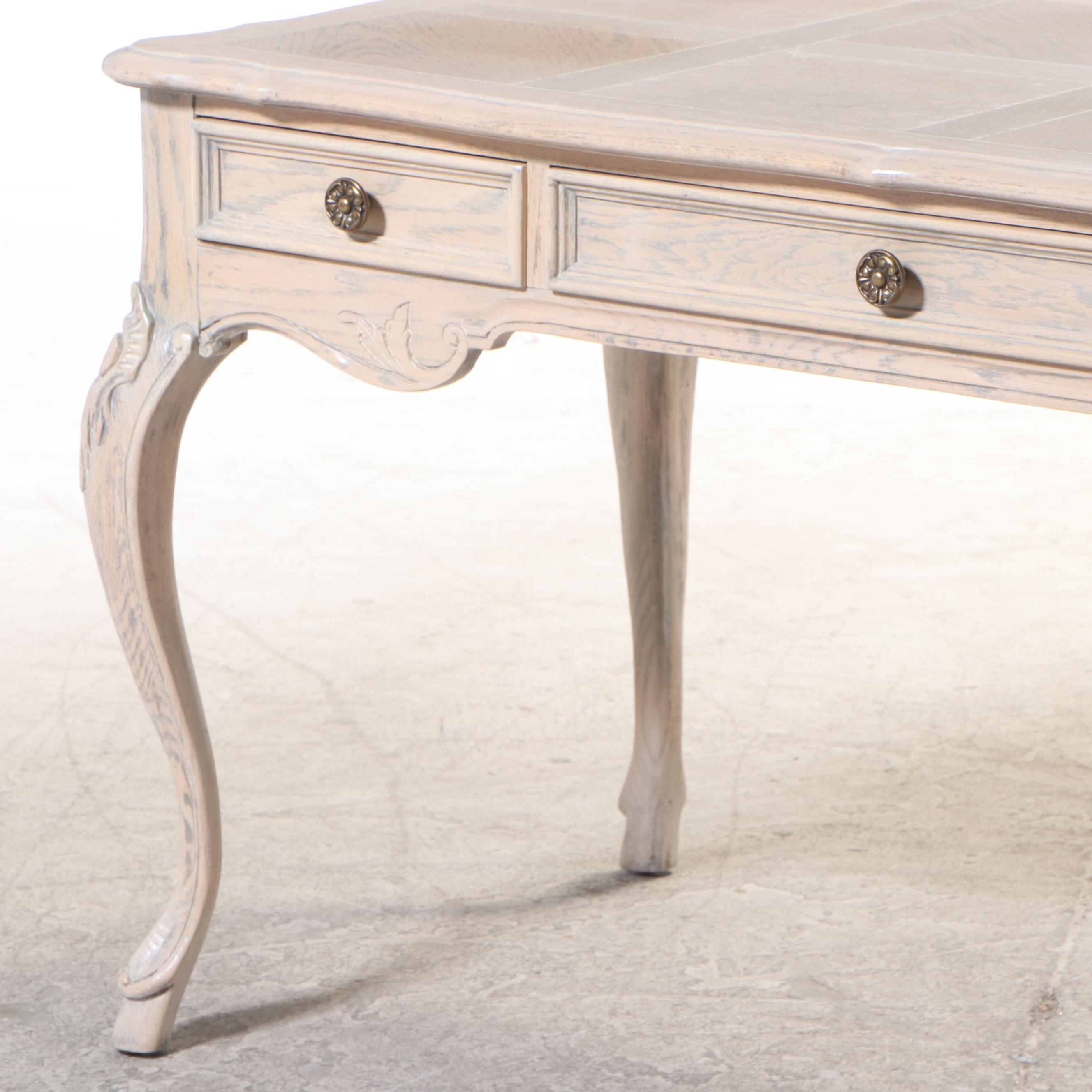 Century Furniture Louis XV Style Cerused Oak Bureau Plat, Late 20th Century