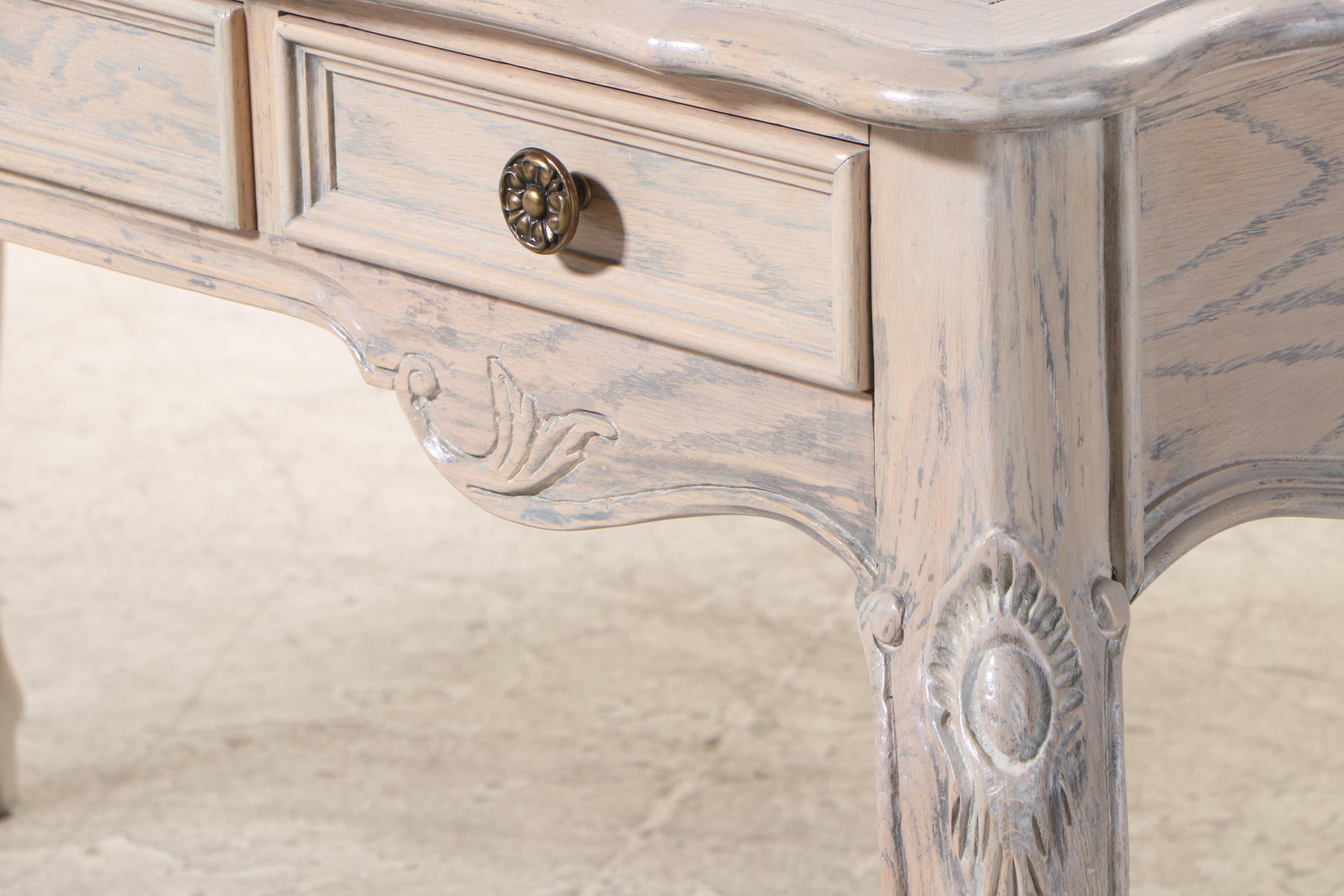 Century Furniture Louis XV Style Cerused Oak Bureau Plat, Late 20th Century