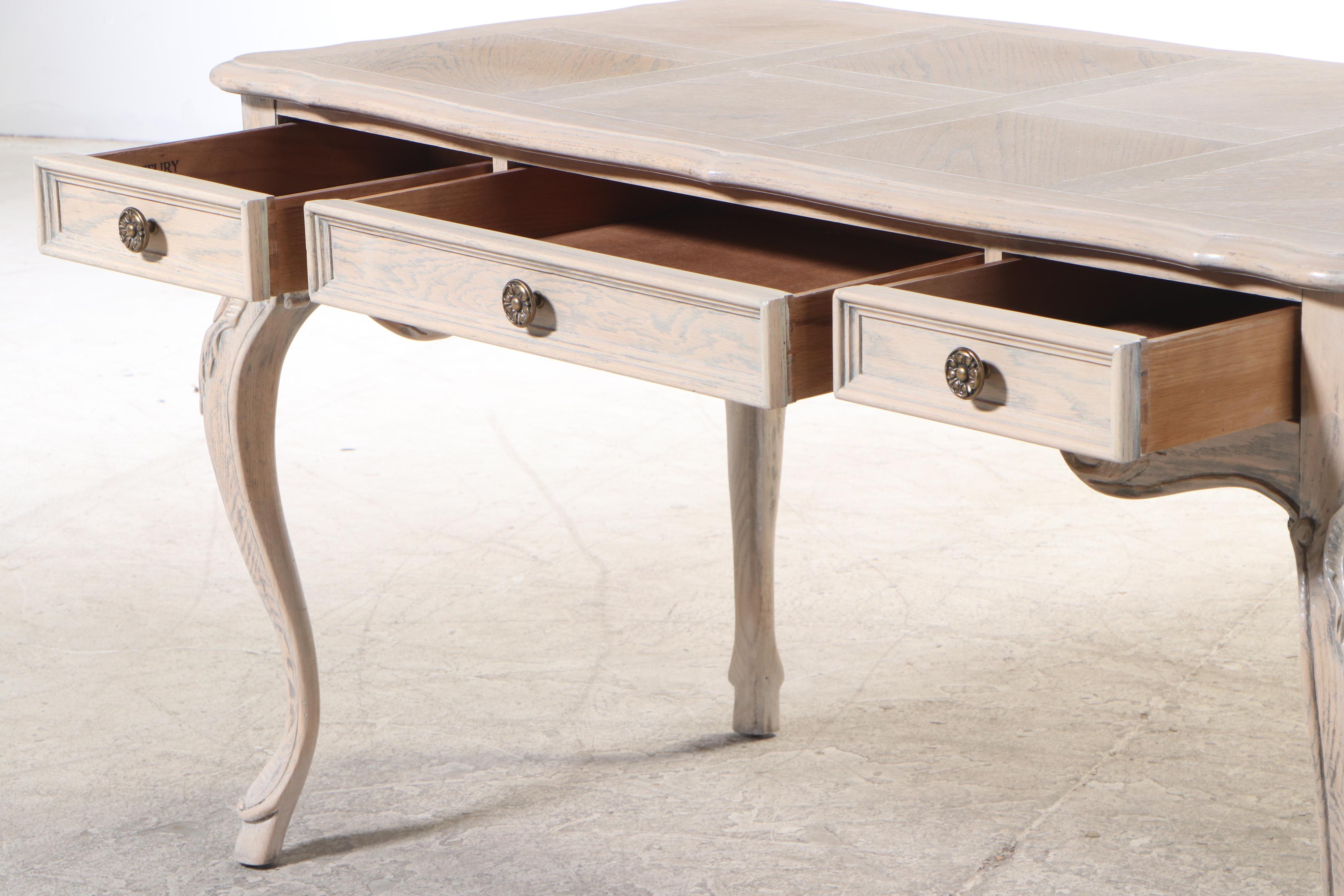 Century Furniture Louis XV Style Cerused Oak Bureau Plat, Late 20th Century