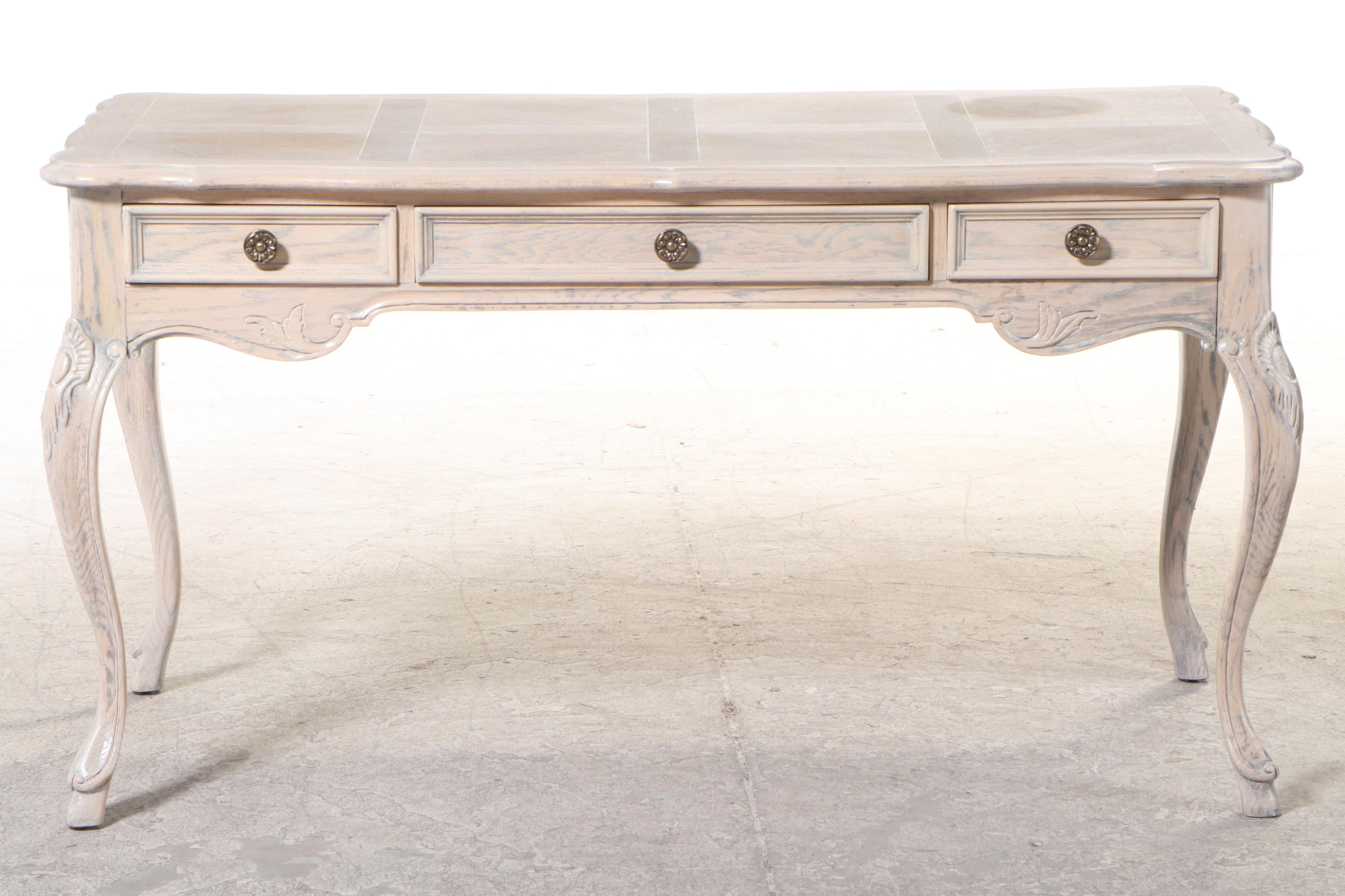 Century Furniture Louis XV Style Cerused Oak Bureau Plat, Late 20th Century