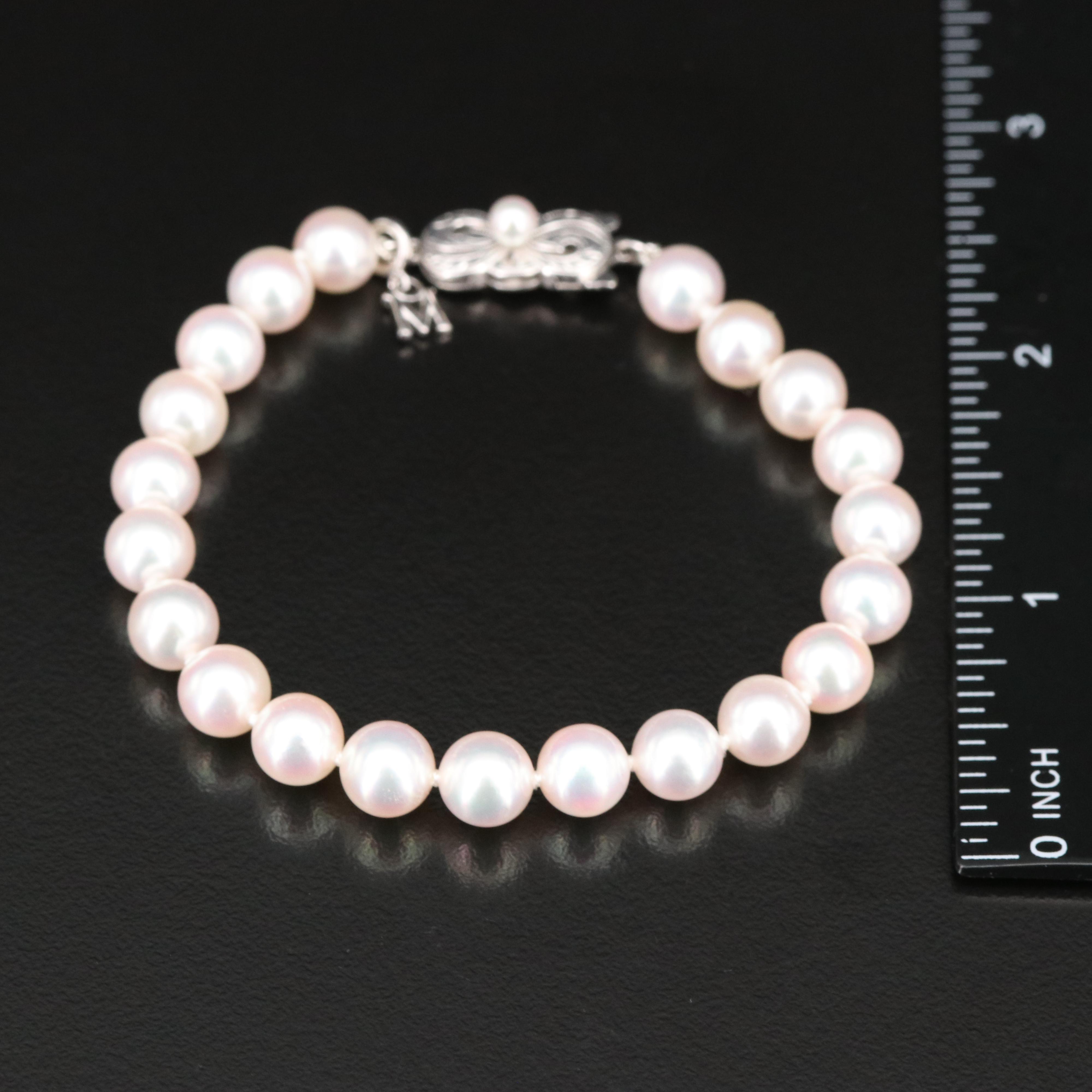 Mikimoto Pearl Bracelet with 18K Clasp