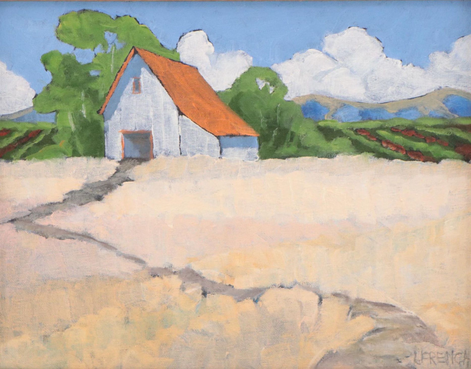 Lynne French Landscape Oil Painting of Pastoral Scene