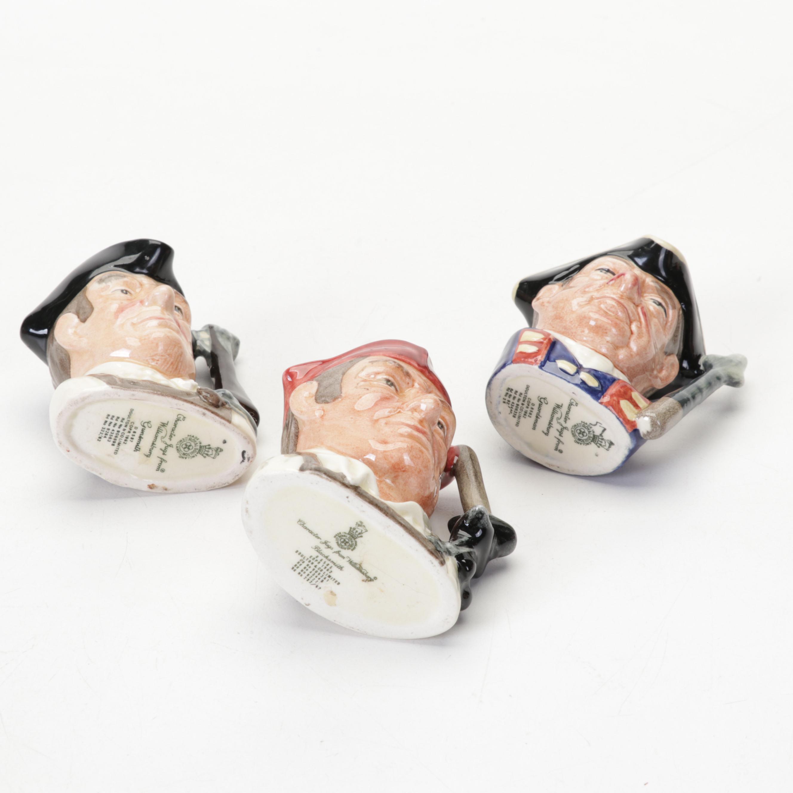 Royal Doulton "Falstaff" Figurine and Character Jugs Including "Night Watchman"